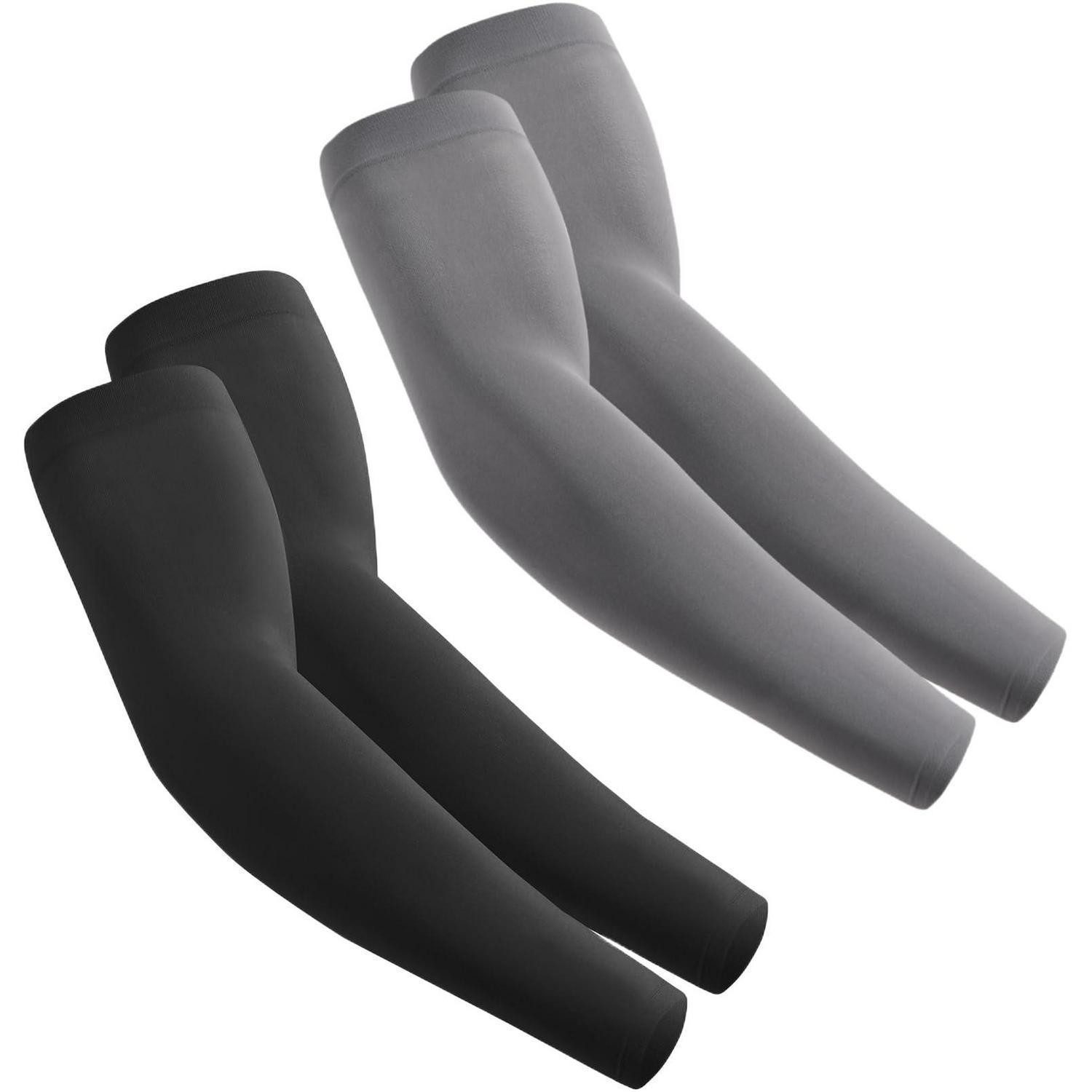 LuxusKollektion Armstulpen Armstulpen Sport 2 Paar Schwarz/Dunkel Grau (2-St)