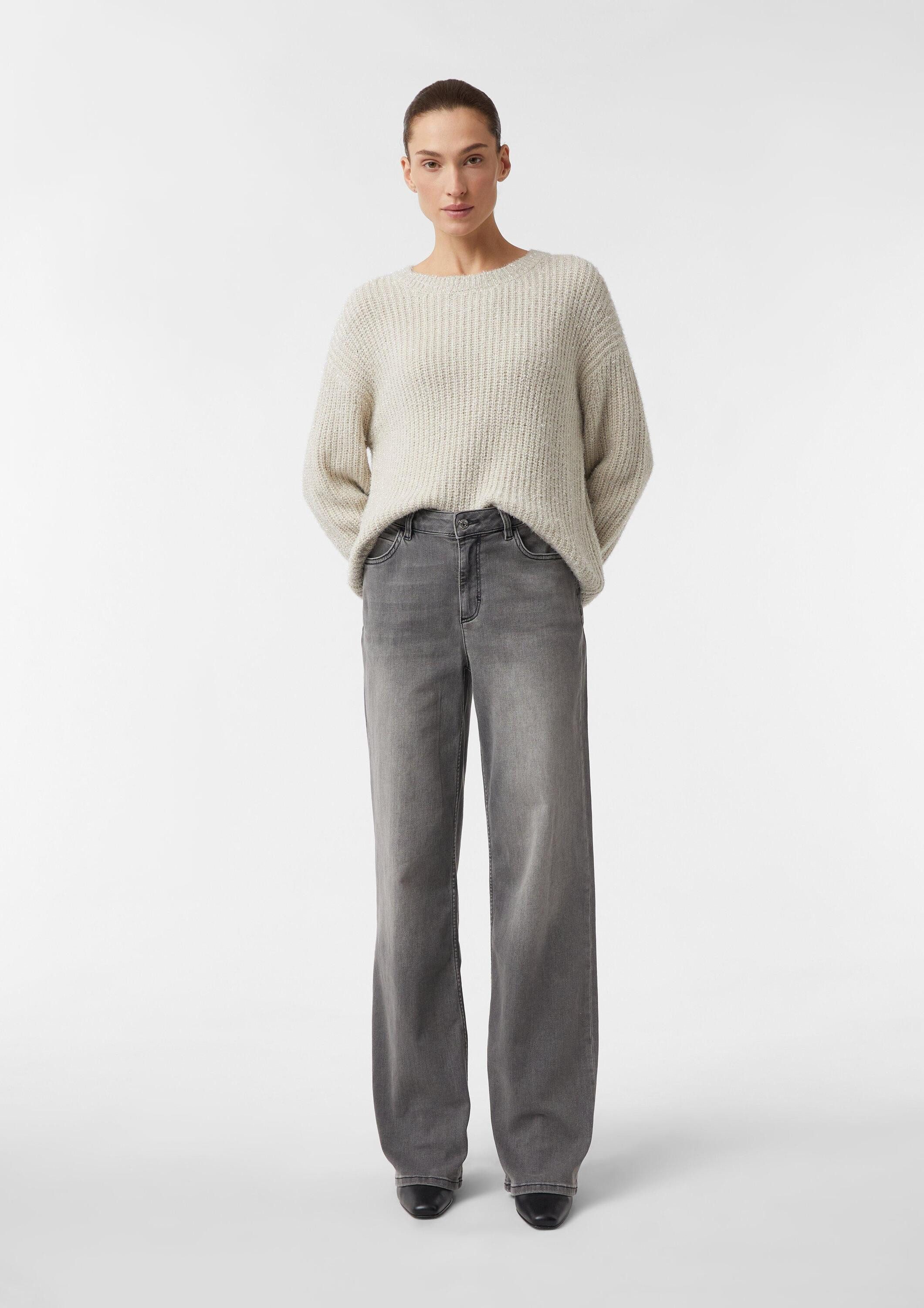 comma Weite Jeans Jeans-Hose Elastische Jeans mit weitem Bein
