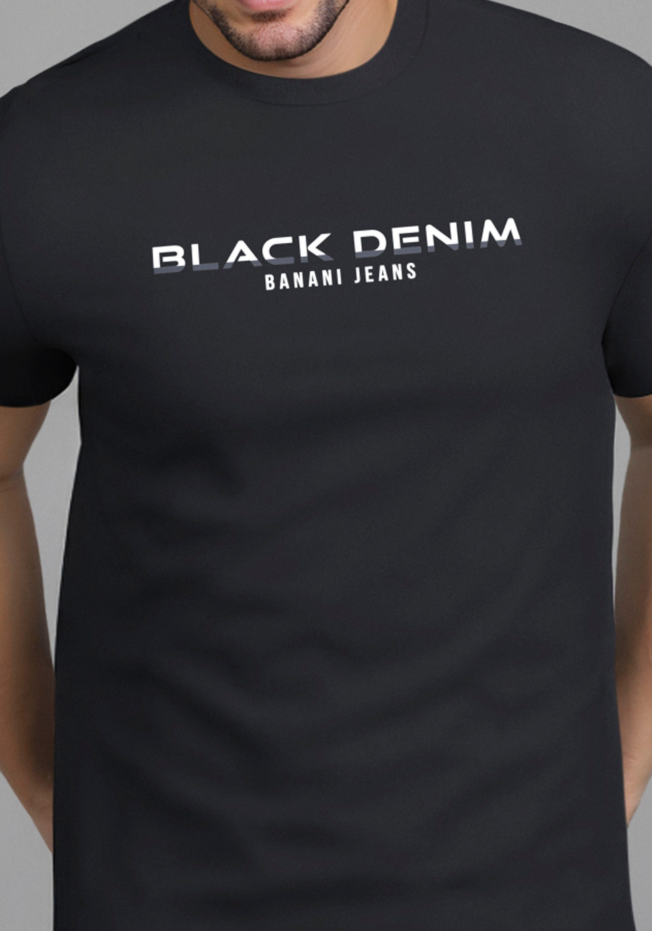 Bruno Banani T-Shirt kurzärmelig, schmal geschnitten, Rundhalsausschnitt – Bild 3 von 5