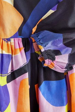 Next Druckkleid Kleid mit Karree-Ausschnitt, Print + Volumenärmeln (1-tlg)