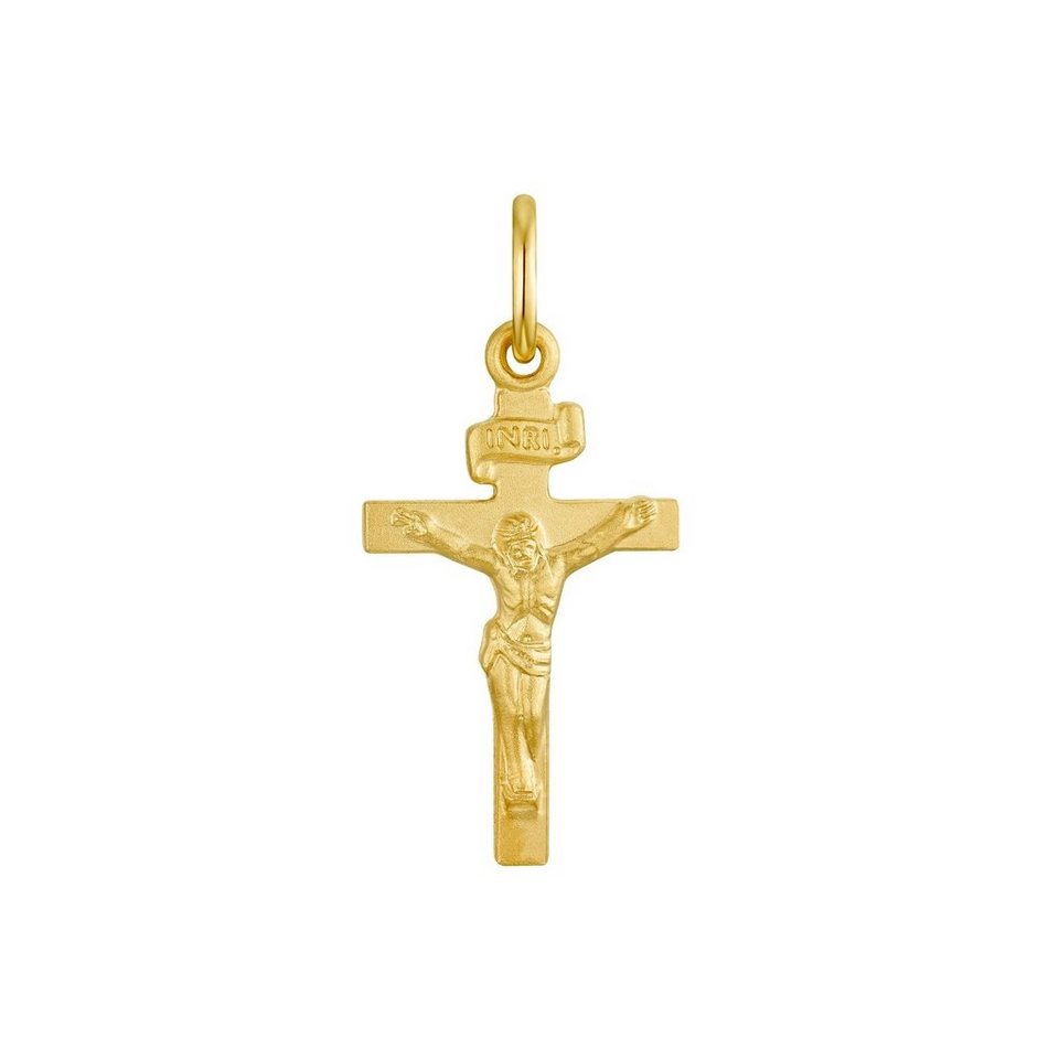 Amor Anhänger Set für Damen und Herren, Unisex, Gold 375, Kreuz mit Corpus  (1-tlg), Genau die richtige Ergänzung für deine Kette