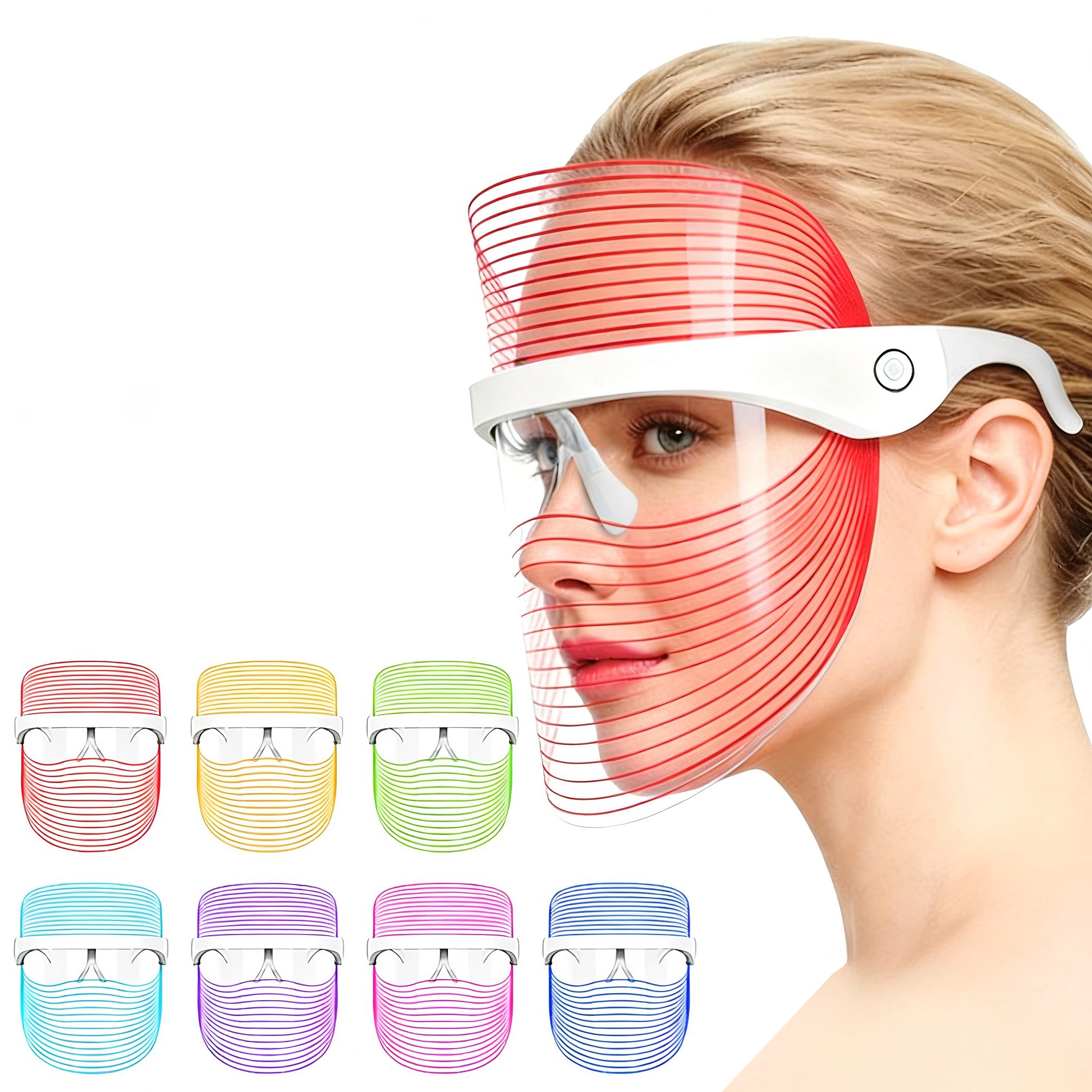 Toomoke Dermaroller Kosmetikbehandlungsgerät 7-Farben LED-Gesichtsmaske, Photonen-Gesichtsbehandlungsgerät, Multispektrum-Heimbehandlungsgerät für LED-Lichttherapie, & Hautpflege zu Hause