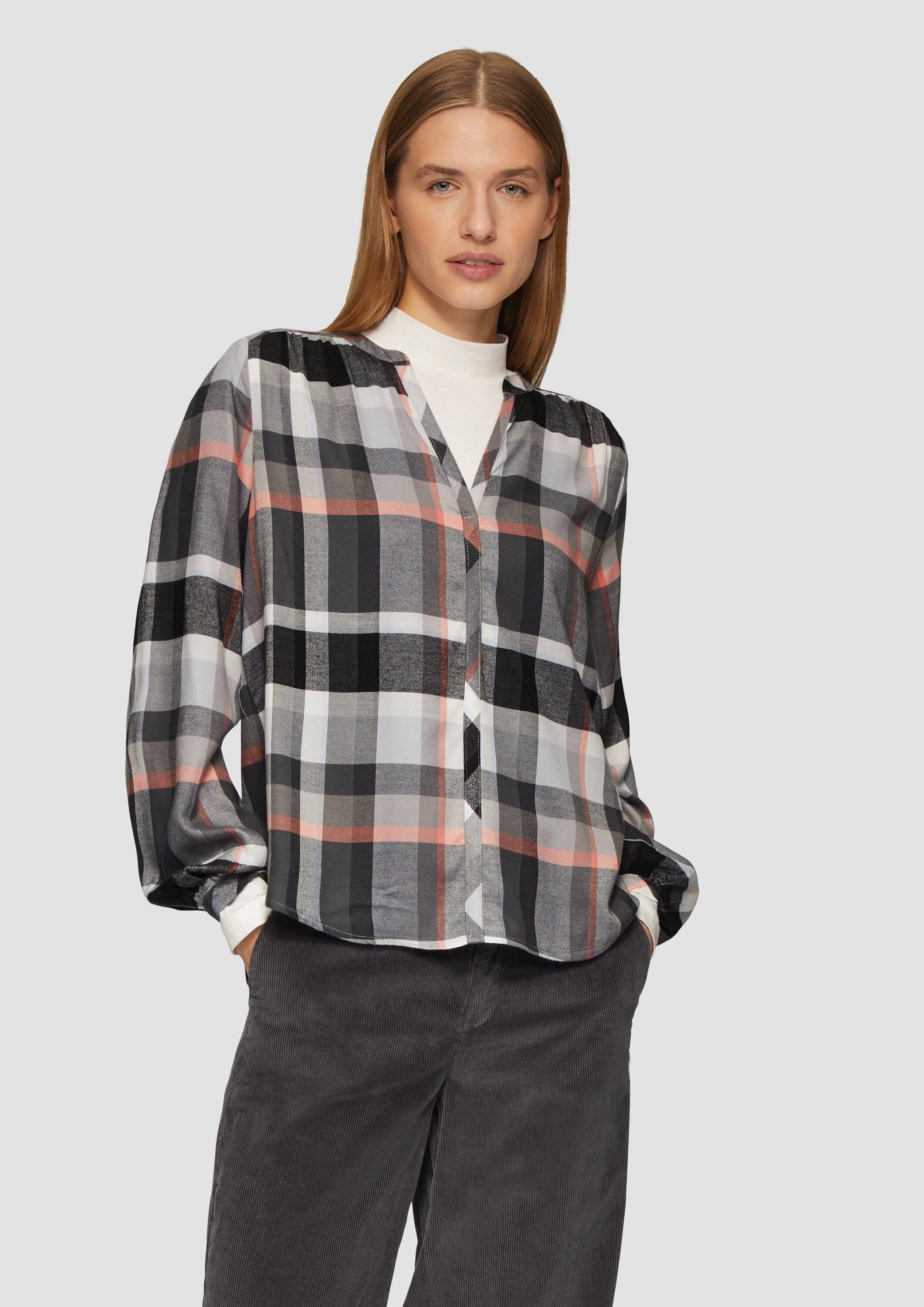 s.Oliver Langarmbluse Bluse Karierte Bluse aus Viskosemix günstig online kaufen