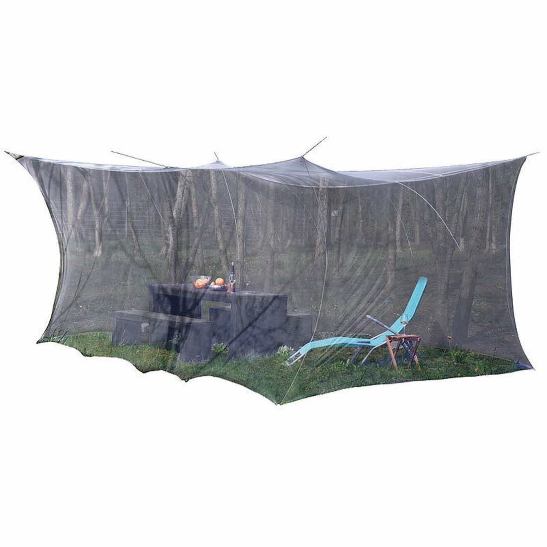 infactory Moskitonetz XXL 5m lang 300x500x250cm Fliegennetz Mückennetz Innen & Außen schwarz