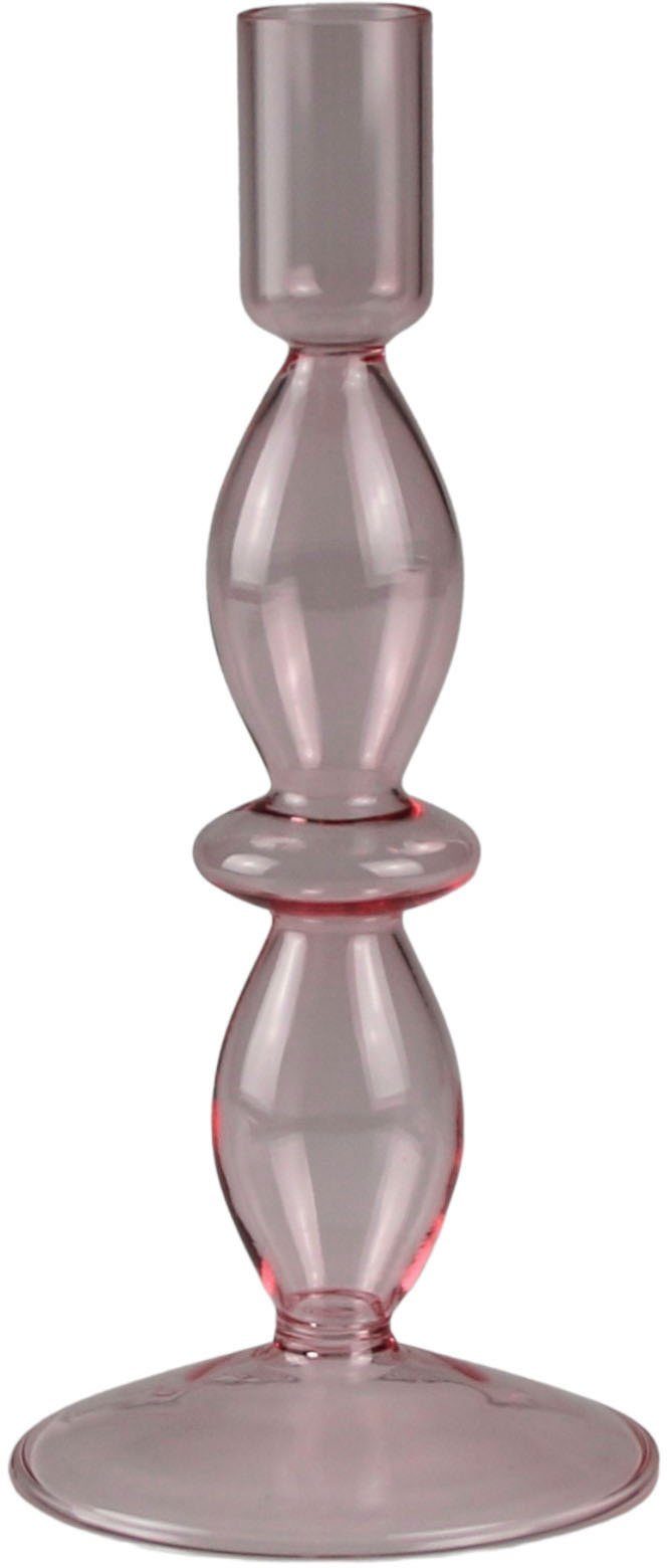 AM Design Kerzenständer Kerzenhalter mit kunstvollen Ausbuchtungen (1 St), Stabkerzenhalter aus Glas, Dekoobjekt