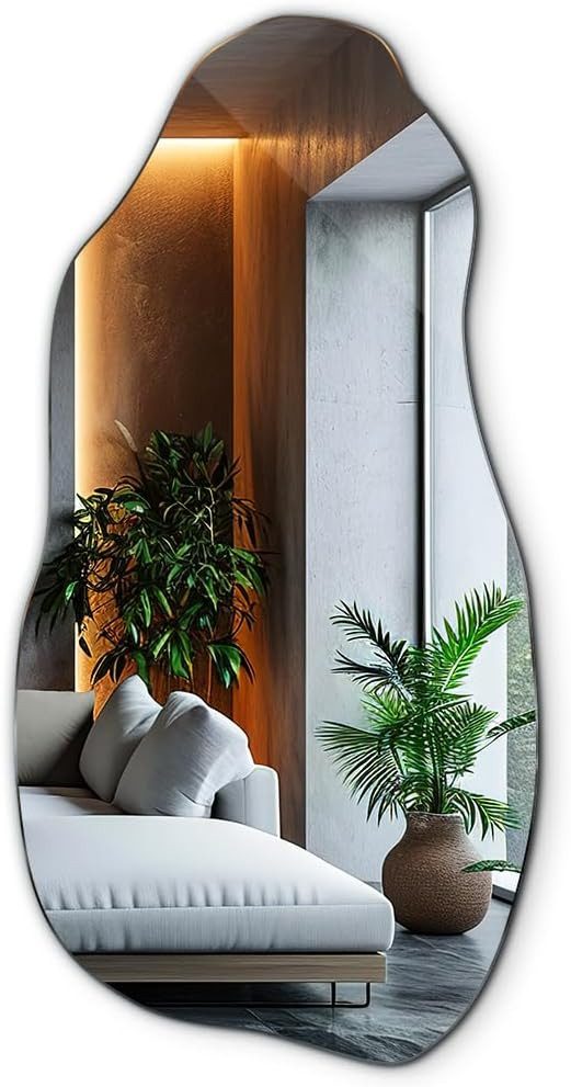 Tulup Dekospiegel Deko Spiegel Wand Modern Glas Kosmetikspiegel Loft, Unregelmäßige Form