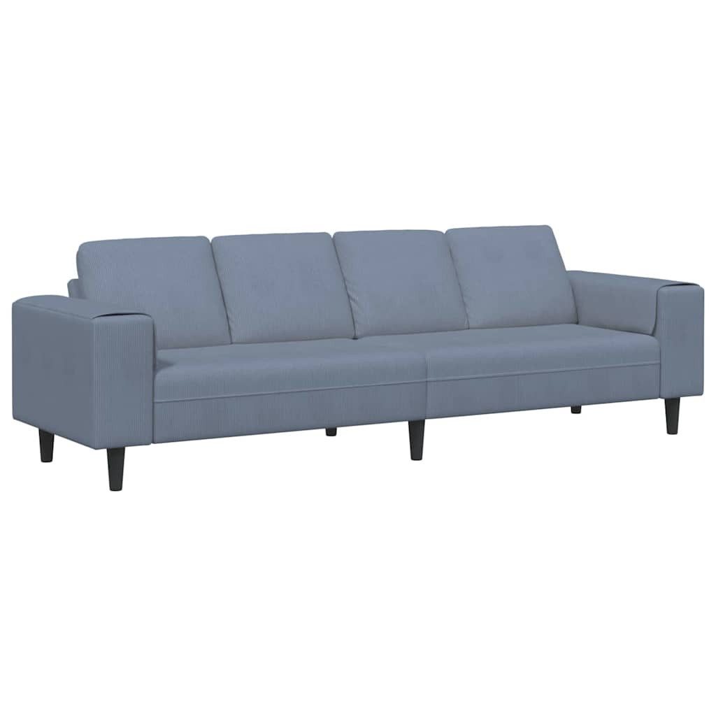 vidaXL Sofa Sofa Blau 250 x 77 x 76 cm Cordstoff, 1 Teile