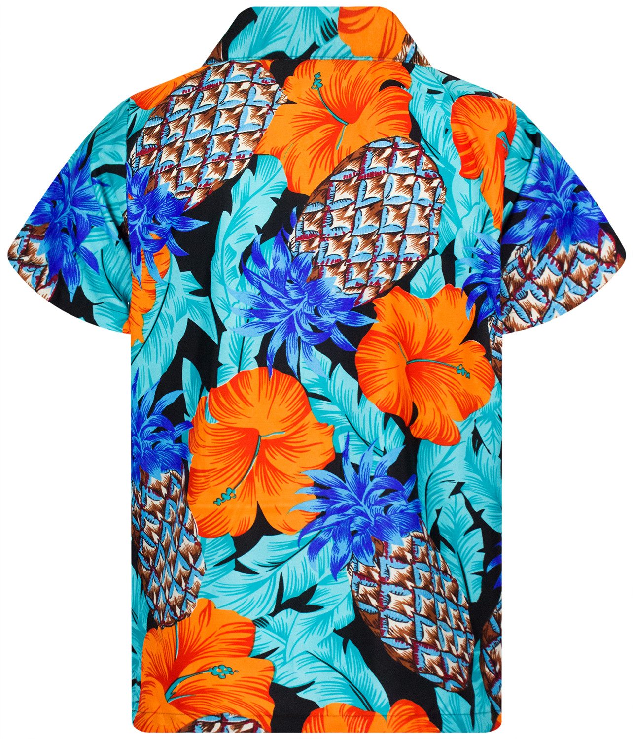 King Kameha Hawaiihemd Pineapple Hibiscus Funky Hawaii-Hemd Kurzarm Front-T günstig online kaufen