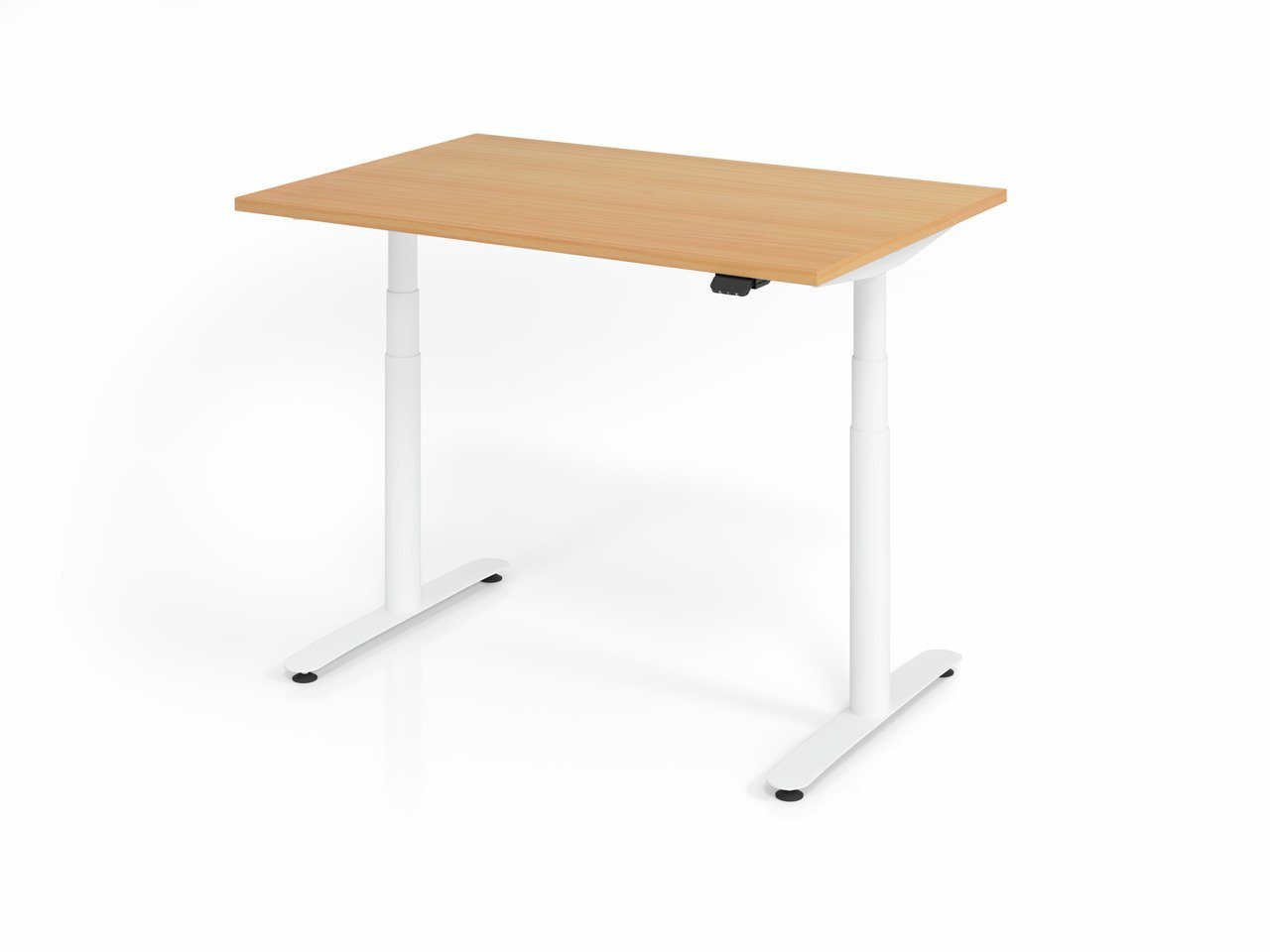 Schreibtisch Schreibtisch,  Ahorn, Silber Gestell,  BxT 120x80cm, H 63-127cm