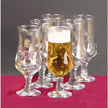 BURI Gläser-Set Biergläser auf Fuß 370ml Bier Gläser Glas trinken Küche Haushalt, Glas