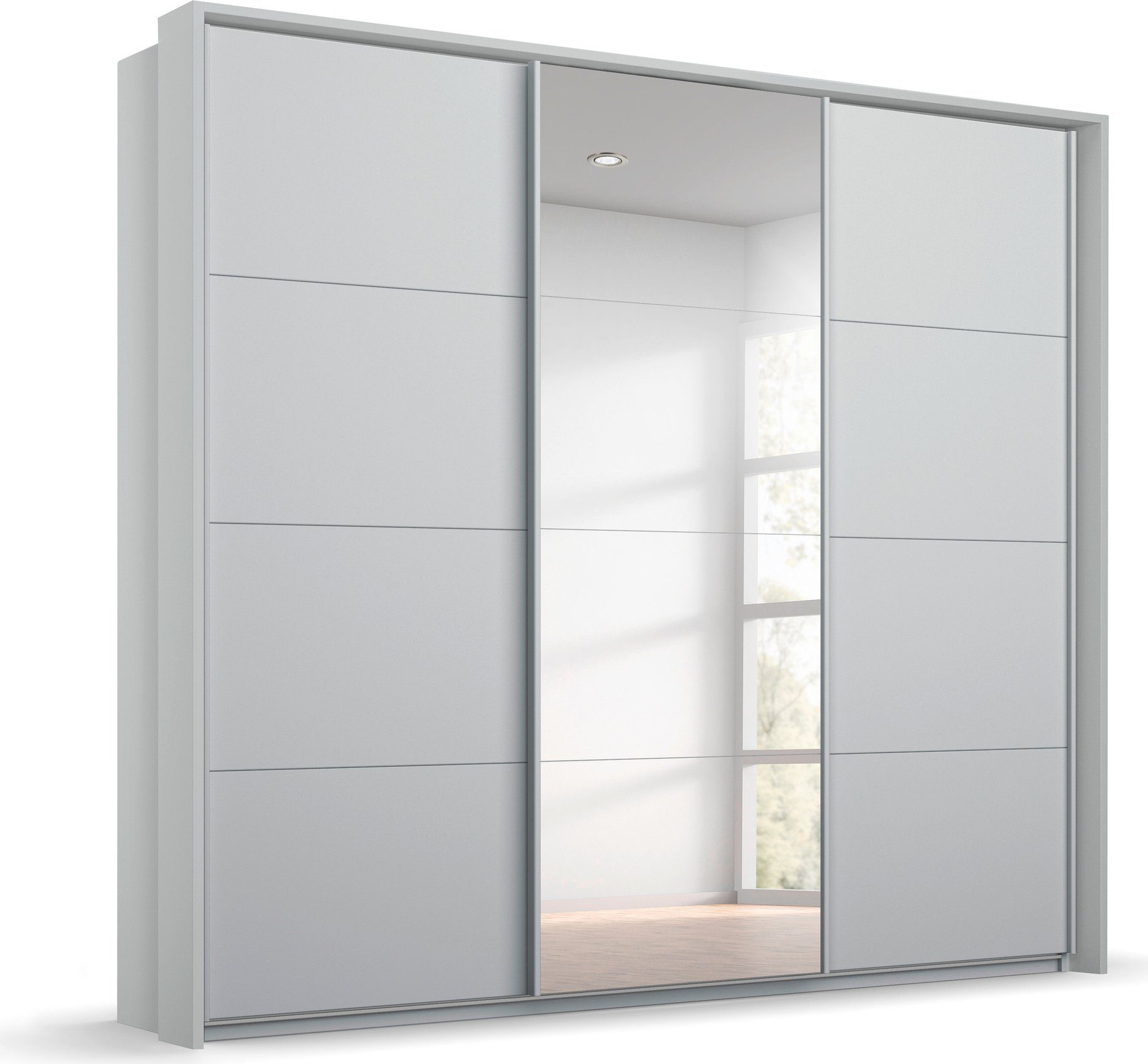rauch Schwebetürenschrank Oteli mit Mittelspiegel und Passepartout optional mit Beleuchtung