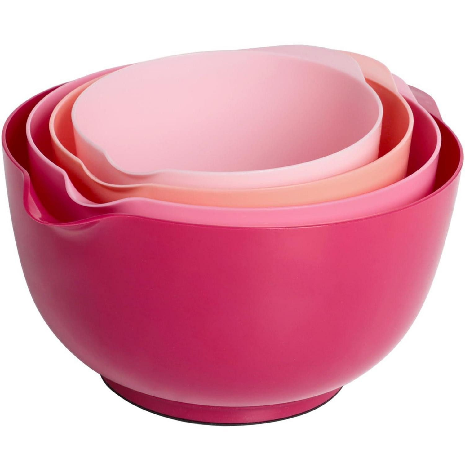 LuxusKollektion Rührschüssel Rührschüssel Set 4tlg. MixRosa Farbverlauf, Kunststoff, (4-tlg)