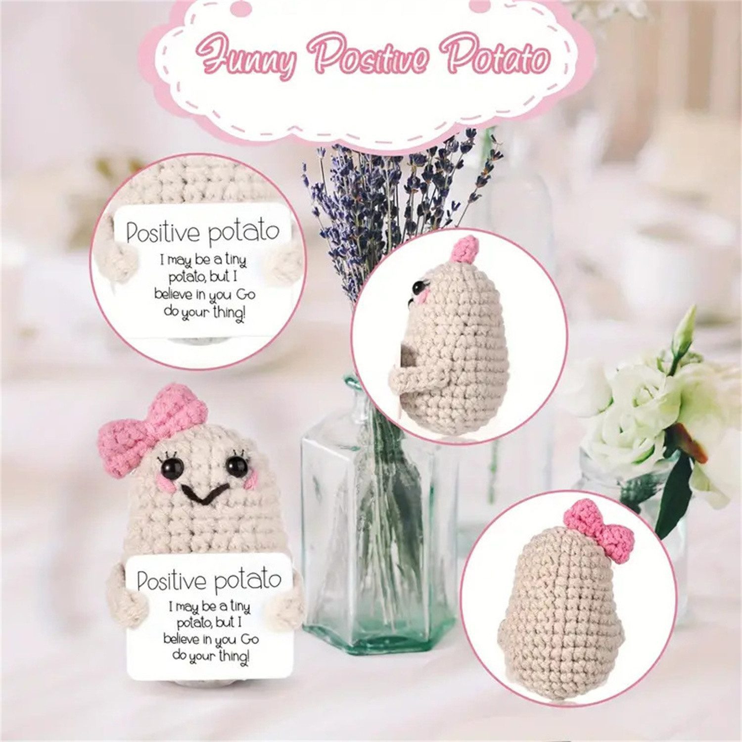 feinlux Minipuppe Pocket Hug Positive Kartoffel (Packung, Das perfekte Geschenk), Positive Energy Mini-Puppe