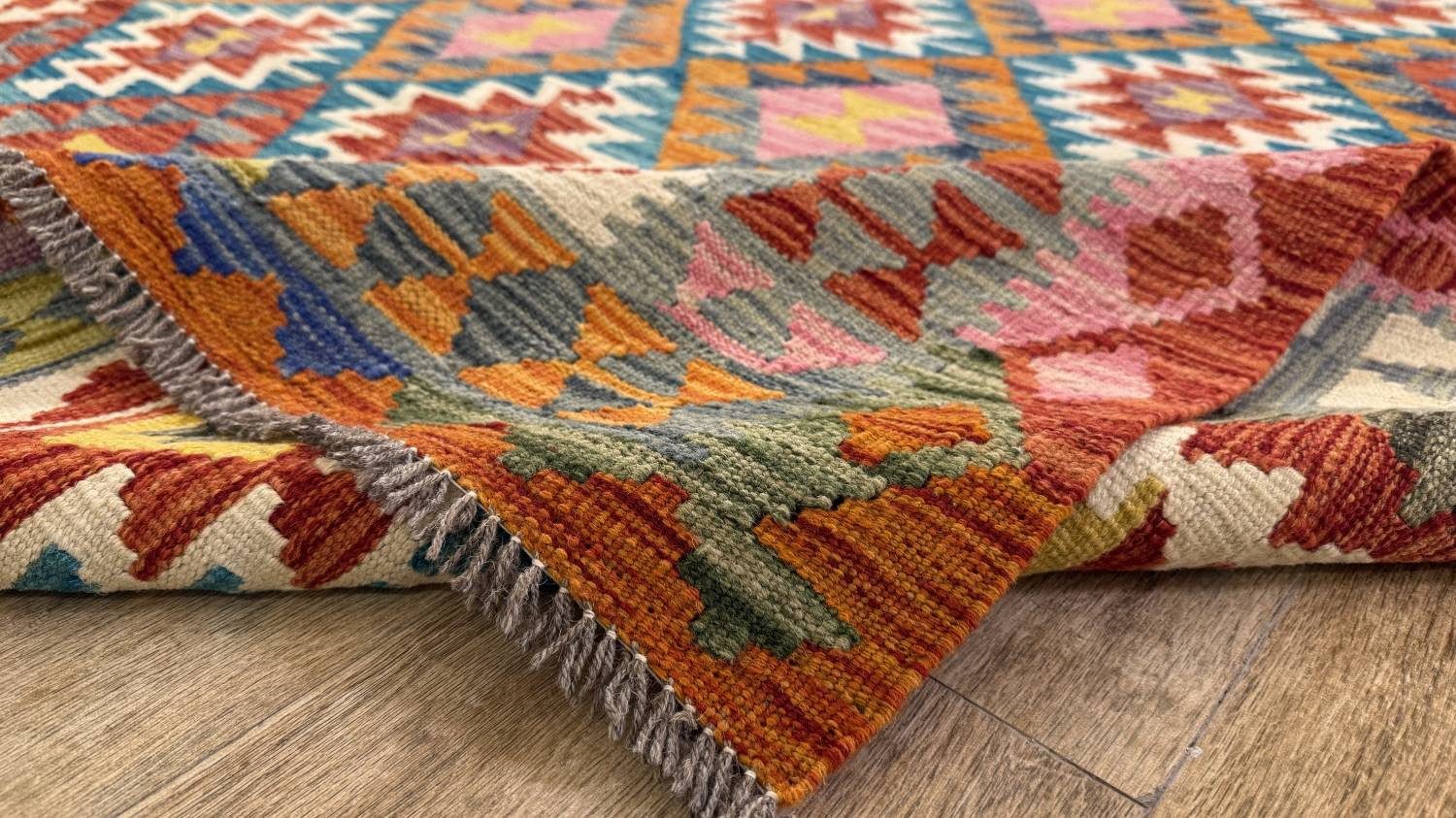 Rug Studios Teppich KELIM ORIGINAL HANDGEARBEITET, Rechteckig, Höhe: 5 mm, Handgefertigt, 171 x 256 cm, Multi