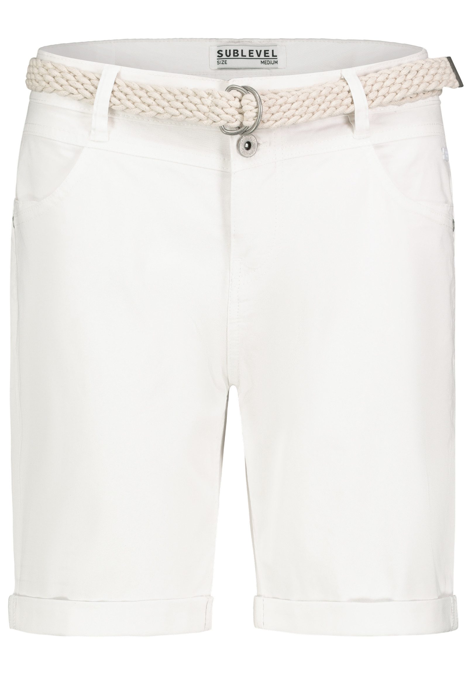 SUBLEVEL Bermudas Kurzes Design mit Flechtgürtel günstig online kaufen