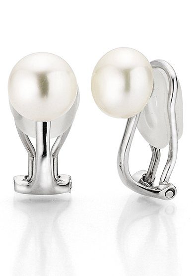 Firetti Paar Ohrclips Schmuck Geschenk Ohrschmuck ohne Ohrlöcher Perle, Made in Germany - mit Süßwasserzuchtperle