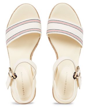 Tommy Hilfiger SHIRTING WEDGE SANDAL Keilsandalette, Sommerschuh, Sandale, Keilabsatz, mit verstellbarer Schnalle