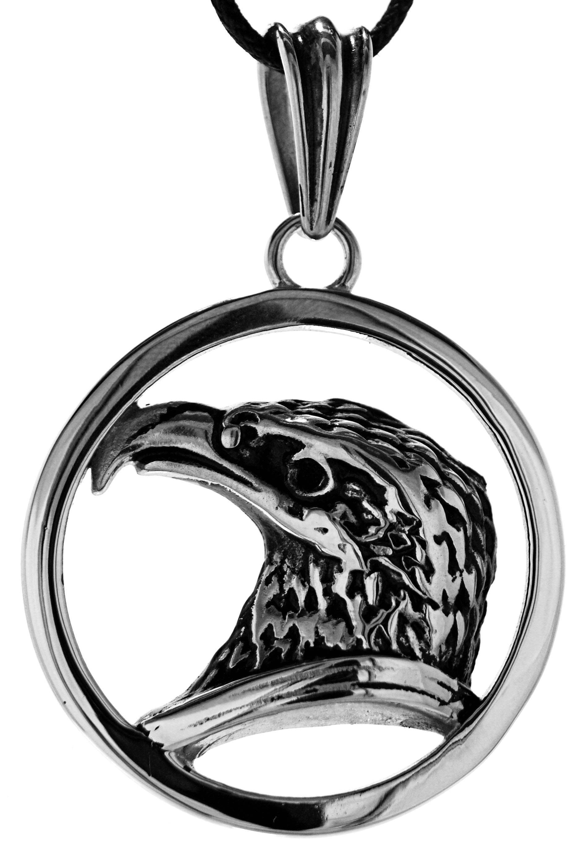 Kiss of Leather Kettenanhänger Adler Eagle Weißkopfadler Anhänger aus Edelstahl
