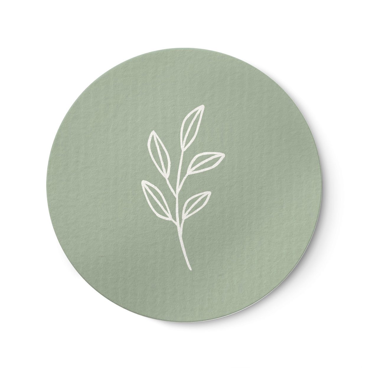 NORDEULE Aufkleber Zweig, Runde Sticker mit Blätter Ø 5 cm, (10tlg), ideal als Verschlussetikett für Geschenke Seidenpapier Umschläge