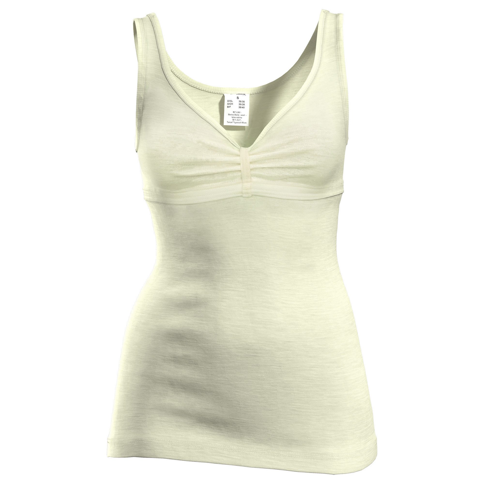 HERMKO Unterhemd 4058080 Merinowolle/Tencel BH-Hemd mit V-Ausschnitt angenehm weich