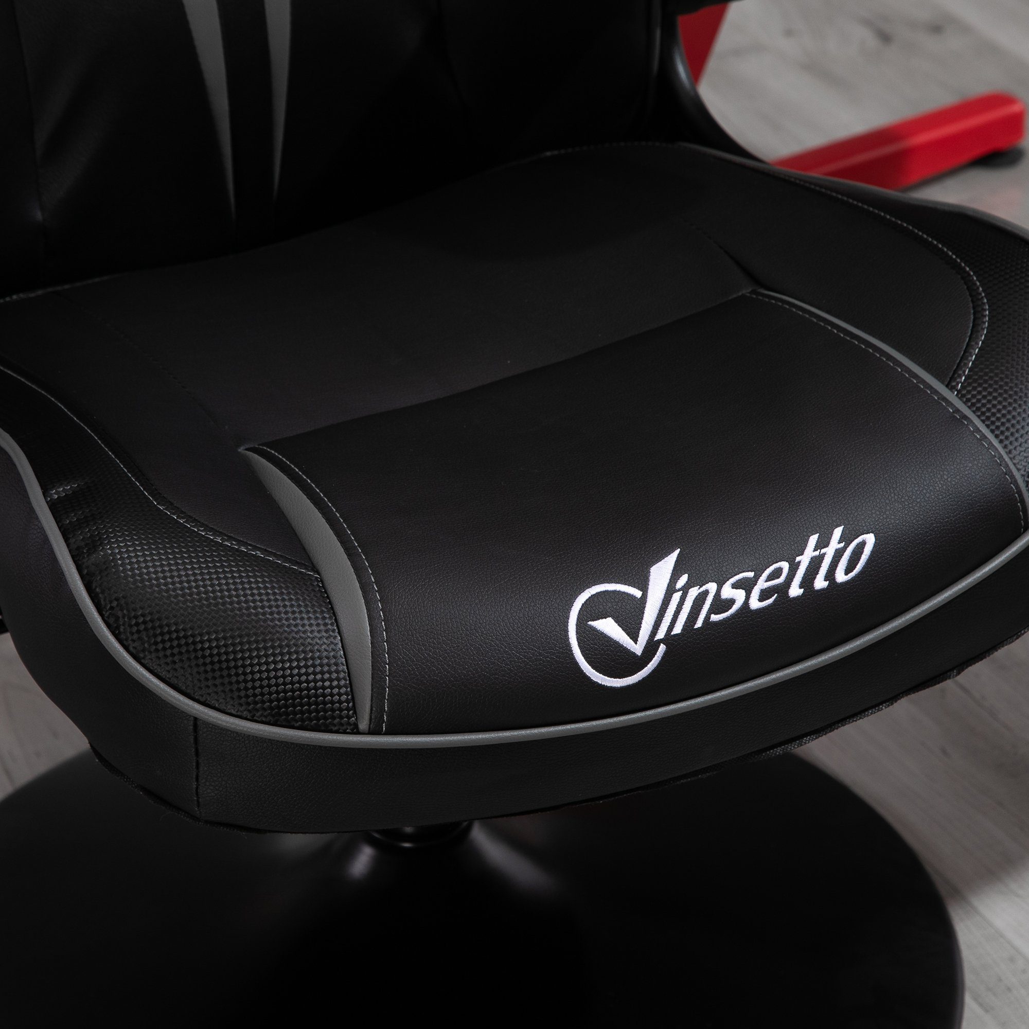 | Schreibtischstuhl Gaming ergonomisch schwarz/grau schwarz/grau Vinsetto Stuhl