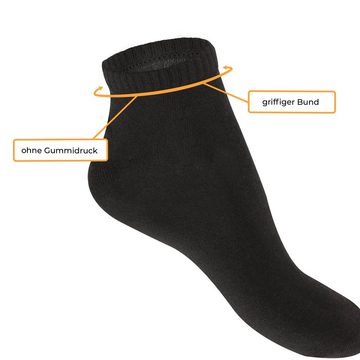 hemmy Fashion Sneakersocken (4-Paar, 4 Paar) Sneaker - Herrensocken (4 Paar) Basic Socken "Schwarz", Größe: 39-42 mit komfortablem Rippbündchen, hoher Baumwollanteil