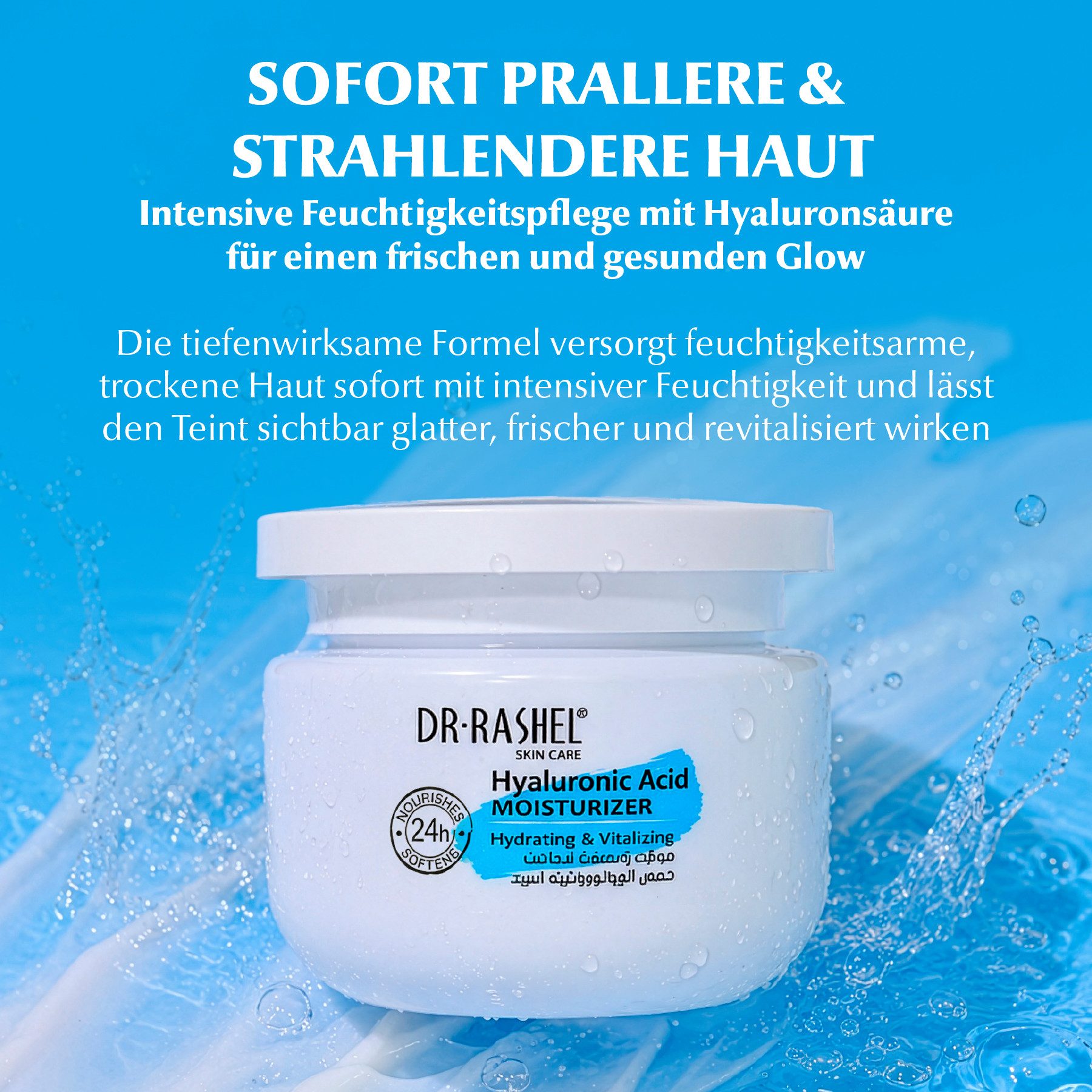 DR RASHEL Tagescreme Hyaluron Gesichtscreme Hyaluronic Acid Moisturizer Feuchtigkeitscreme, 2-tlg., Tagescreme, gesichtscreme, Tagespflege, Anti-Falten