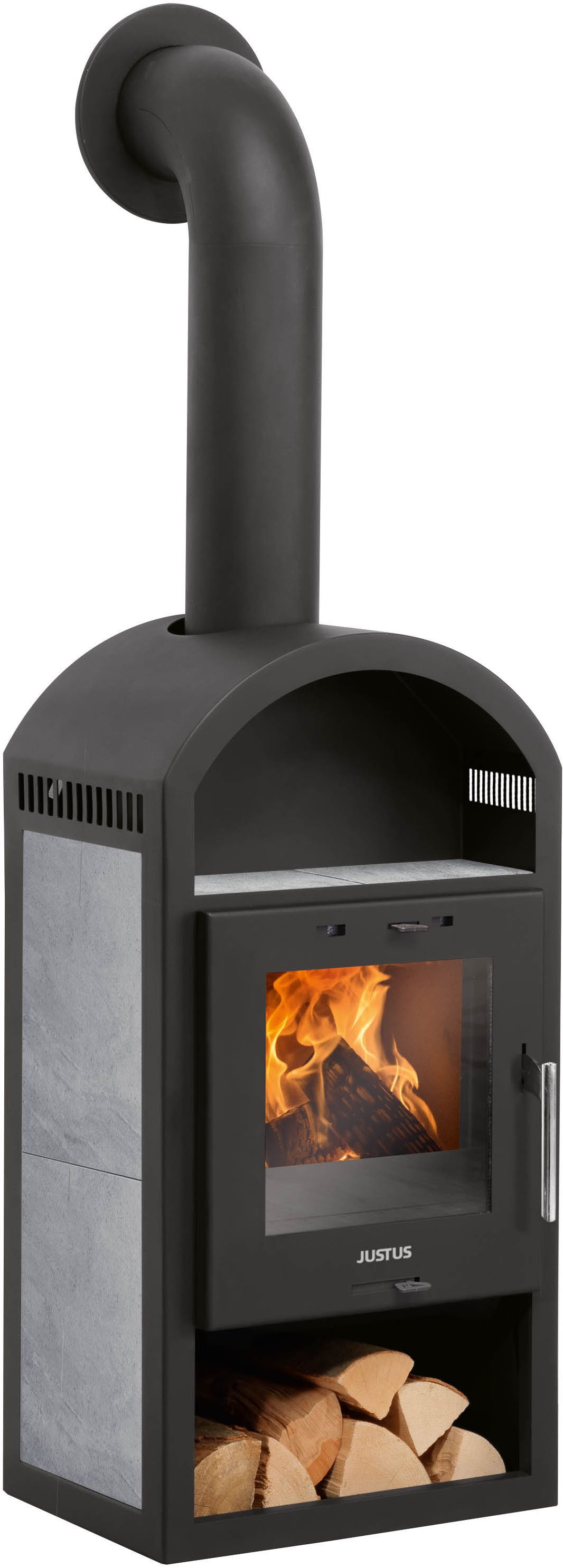 JUSTUS Kaminofen »Vegas« Specksteinkeramik, Korpus Stahl Schwarz, 6 kW, Zei günstig online kaufen