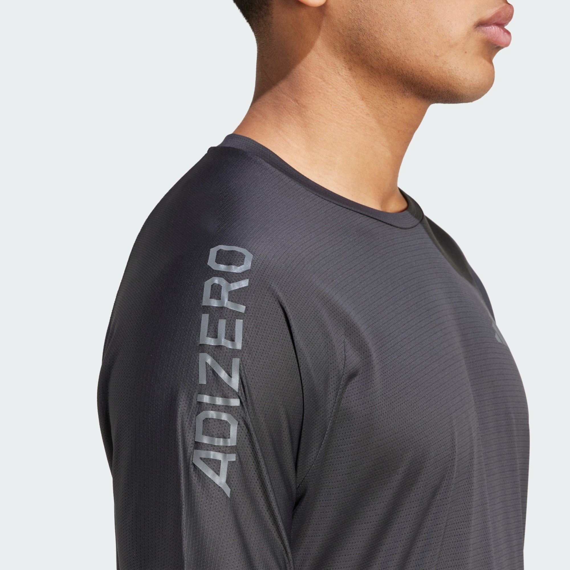Black T-SHIRT / ADIZERO Six RUNNING Performance Laufshirt Grey adidas
