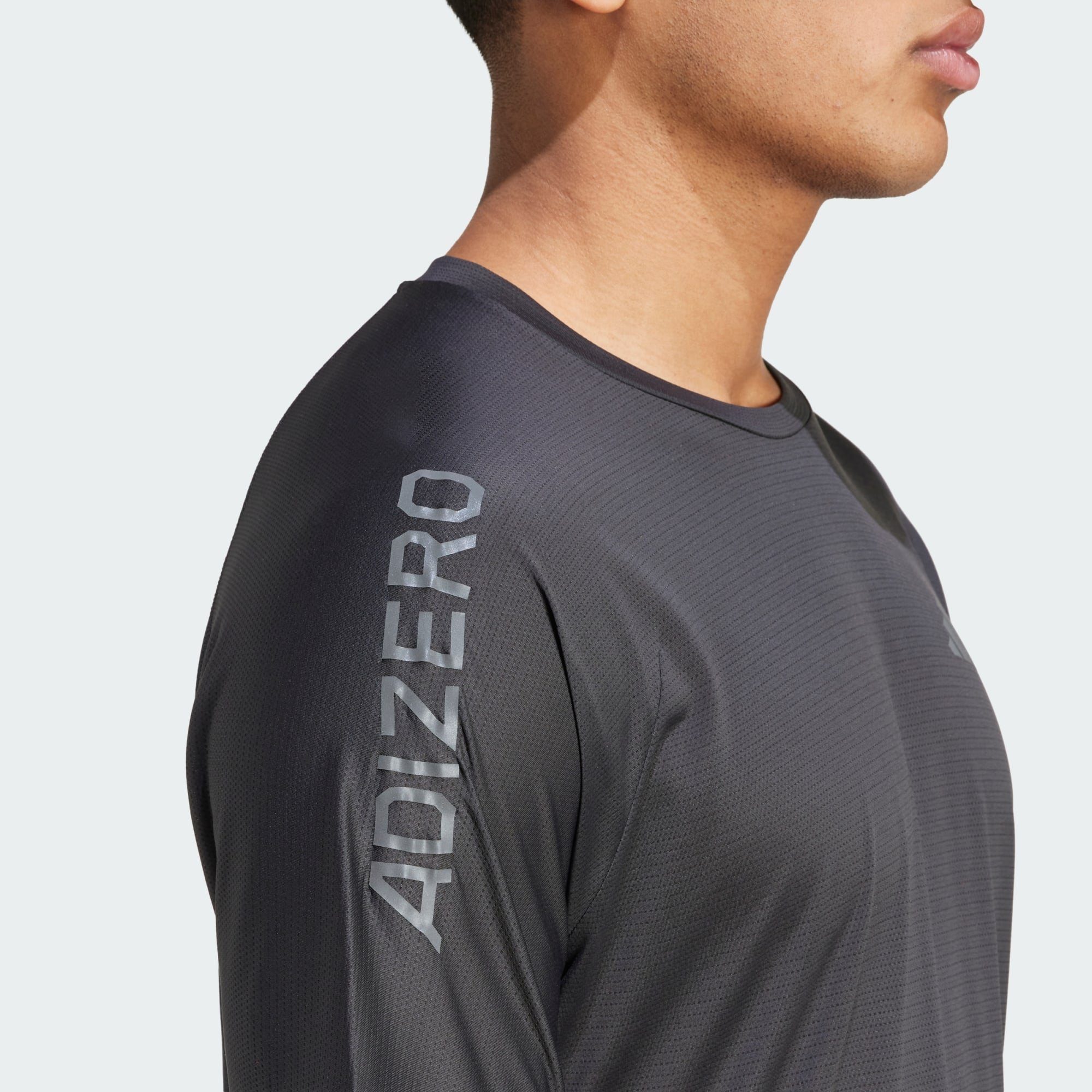 Grey T-SHIRT adidas RUNNING / Black ADIZERO Laufshirt Performance Six