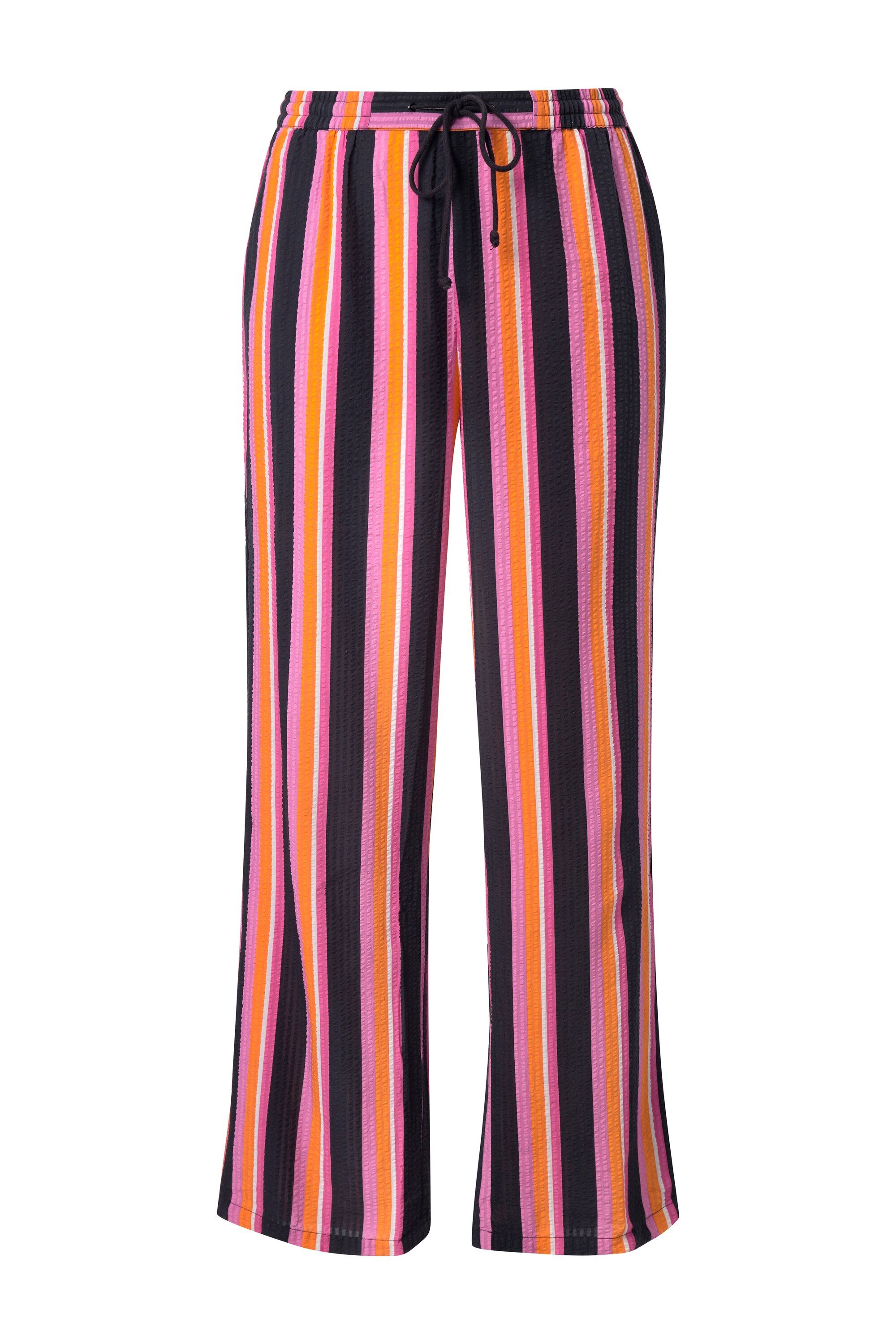 Schlupfhose Hose Rose Streifen weites Bein Seersucker