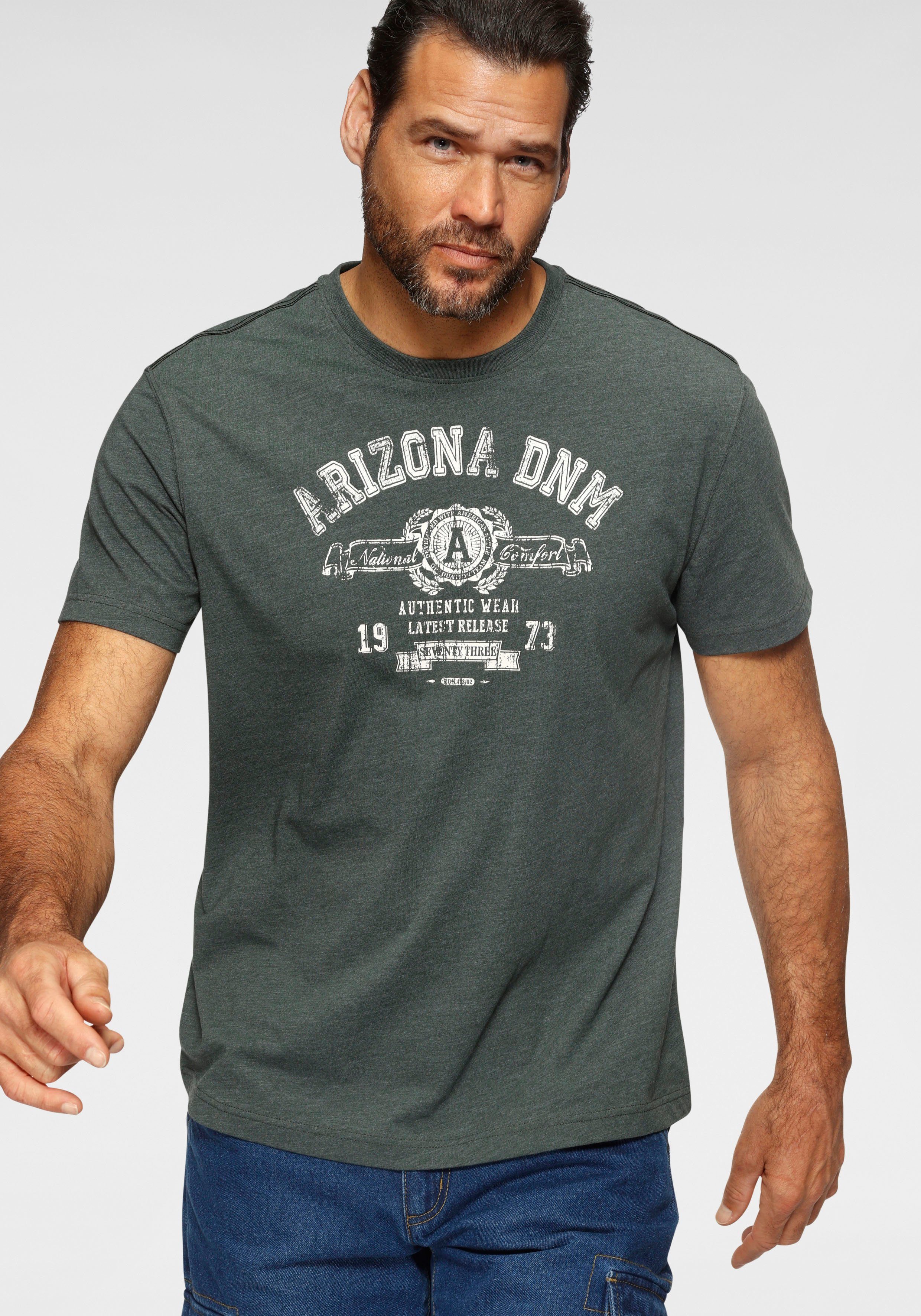 Arizona T-Shirt Kurzarm, melierte Optik, Rundhalsausschnitt, günstig online kaufen