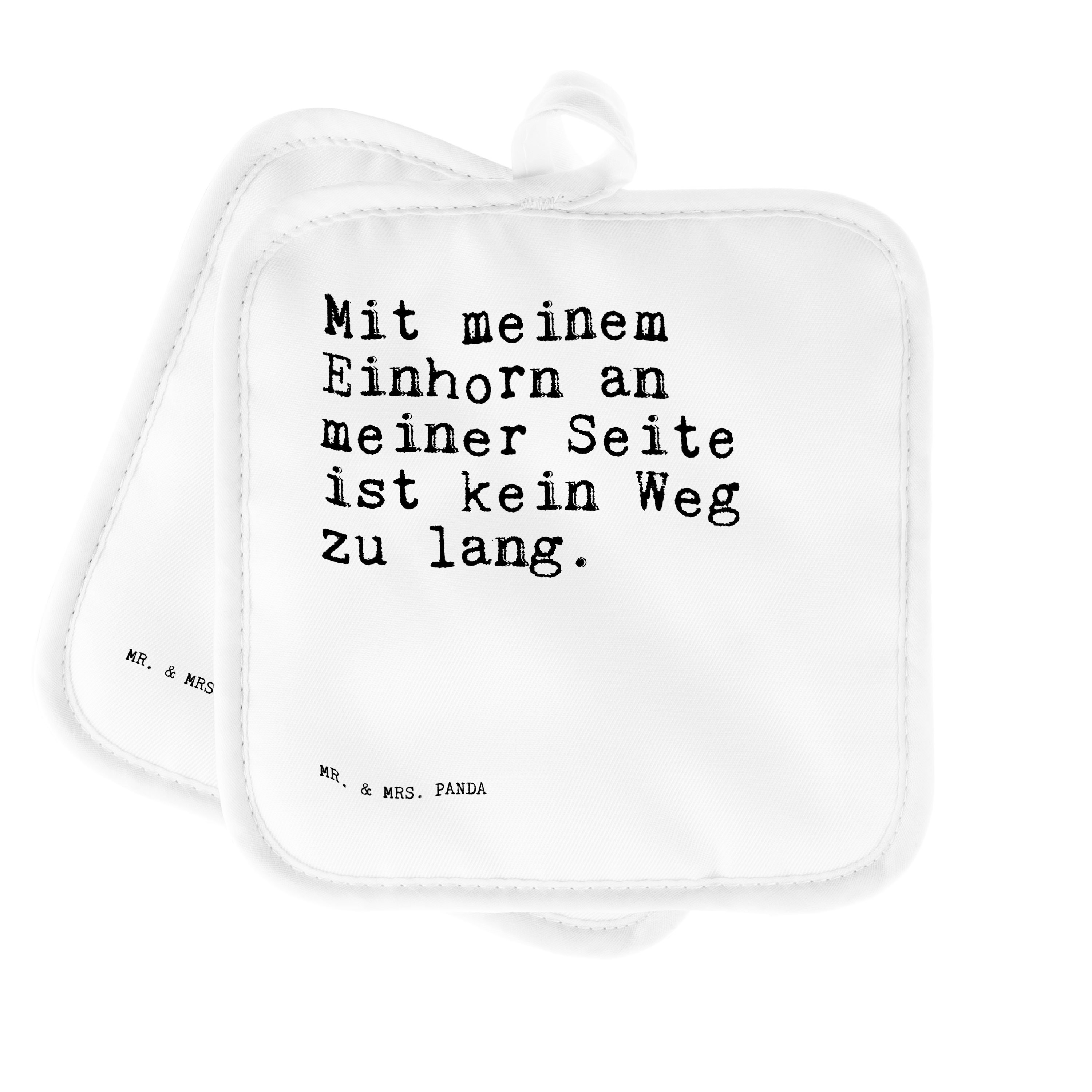 Mr. & Mrs. Panda Topflappen »Mit meinem Einhorn an... Weiß Geschenk
