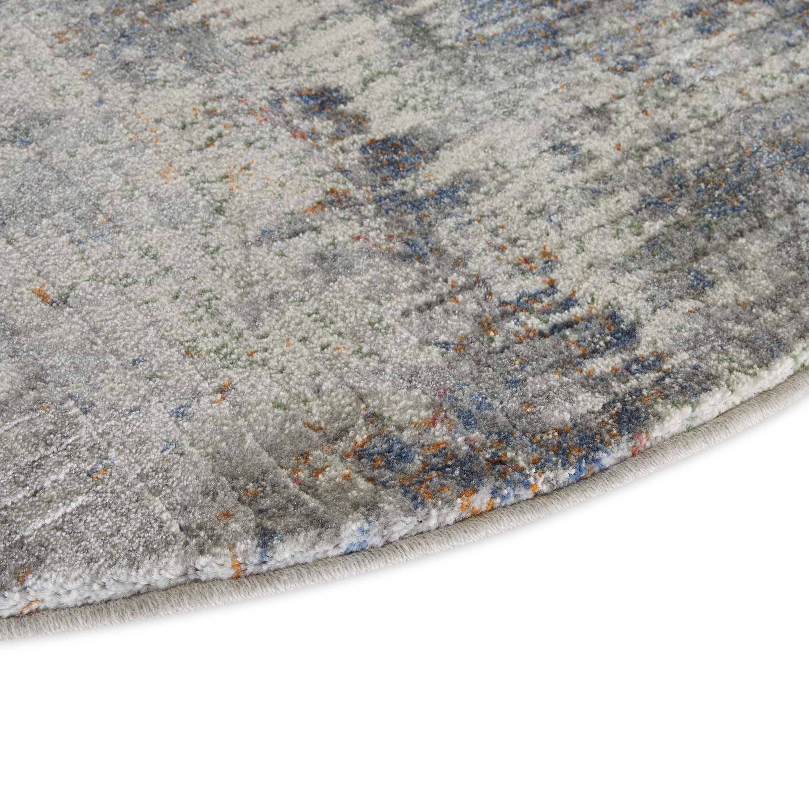 TaraCarpet Teppich Vintageteppich Argo 63393 Vintage, rund, Höhe: 14 mm, Vintage Design in blau und grau Töne schwere Qualität 120 rund