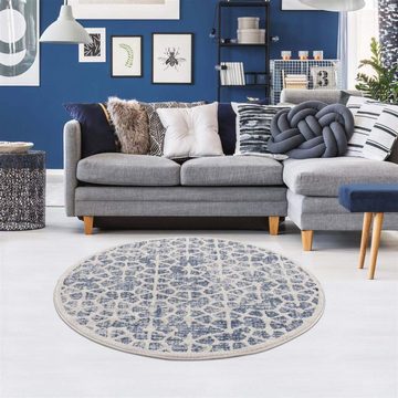 Teppich Art 1271, Carpet City, rund, Höhe: 7 mm, Kurzflor, Skandi-Muster, ideal für Wohnzimmer & Schlafzimmer