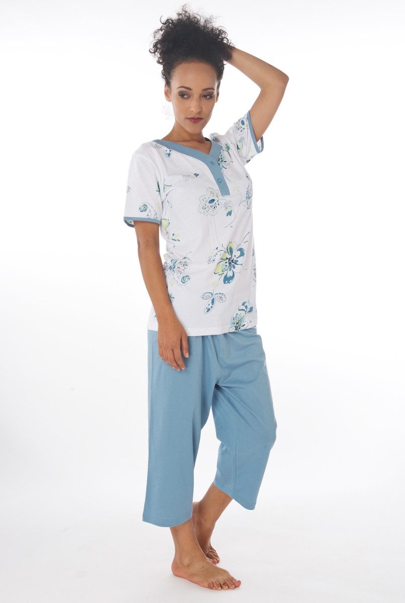 Consult-Tex Capri-Pyjama Damen Capri Pyjama Schlafanzug DF821 (Spar-Set, 1 günstig online kaufen