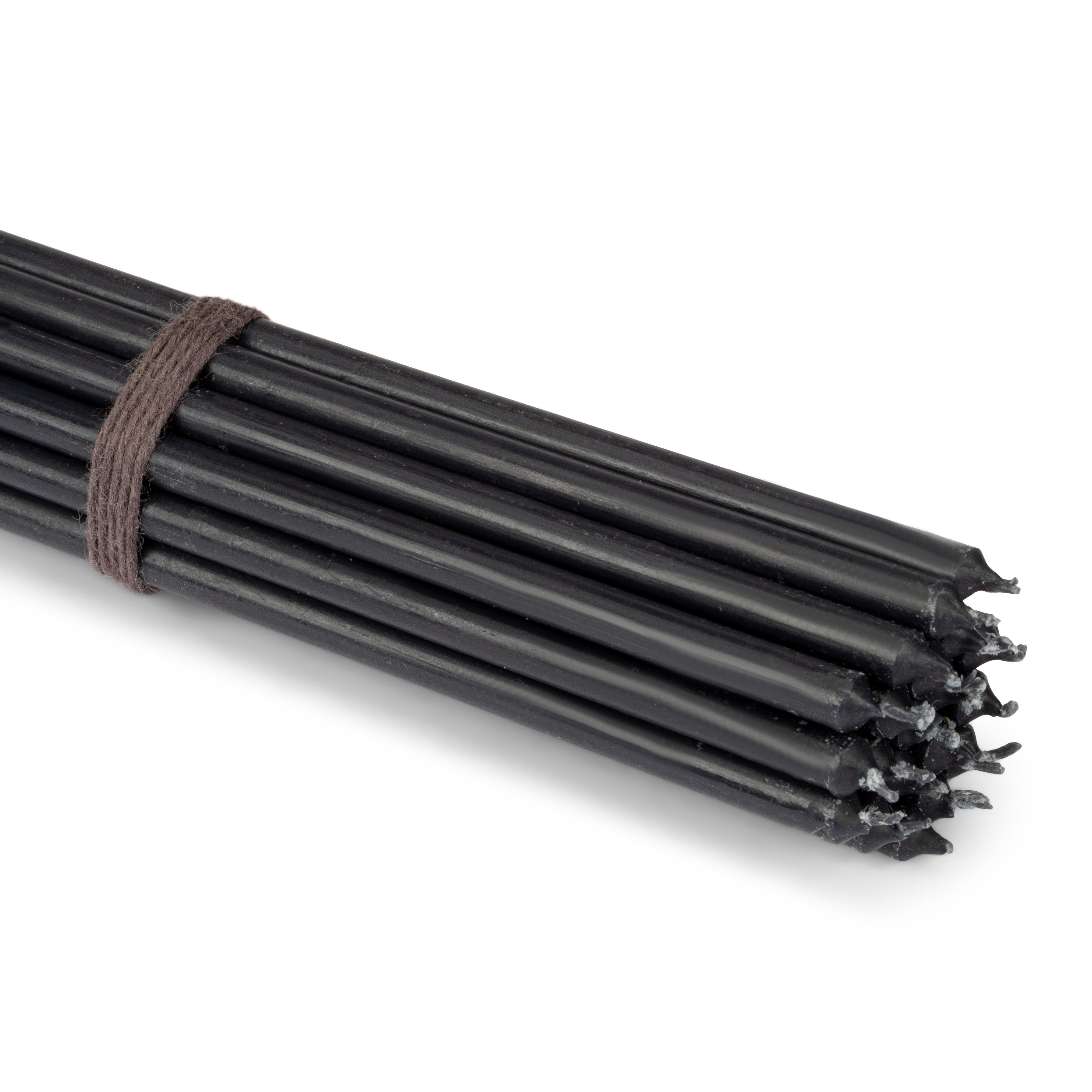 NKlaus Spitzkerze Stabkerzen schwarz Tropffrei L 24cm Ritualkerzen