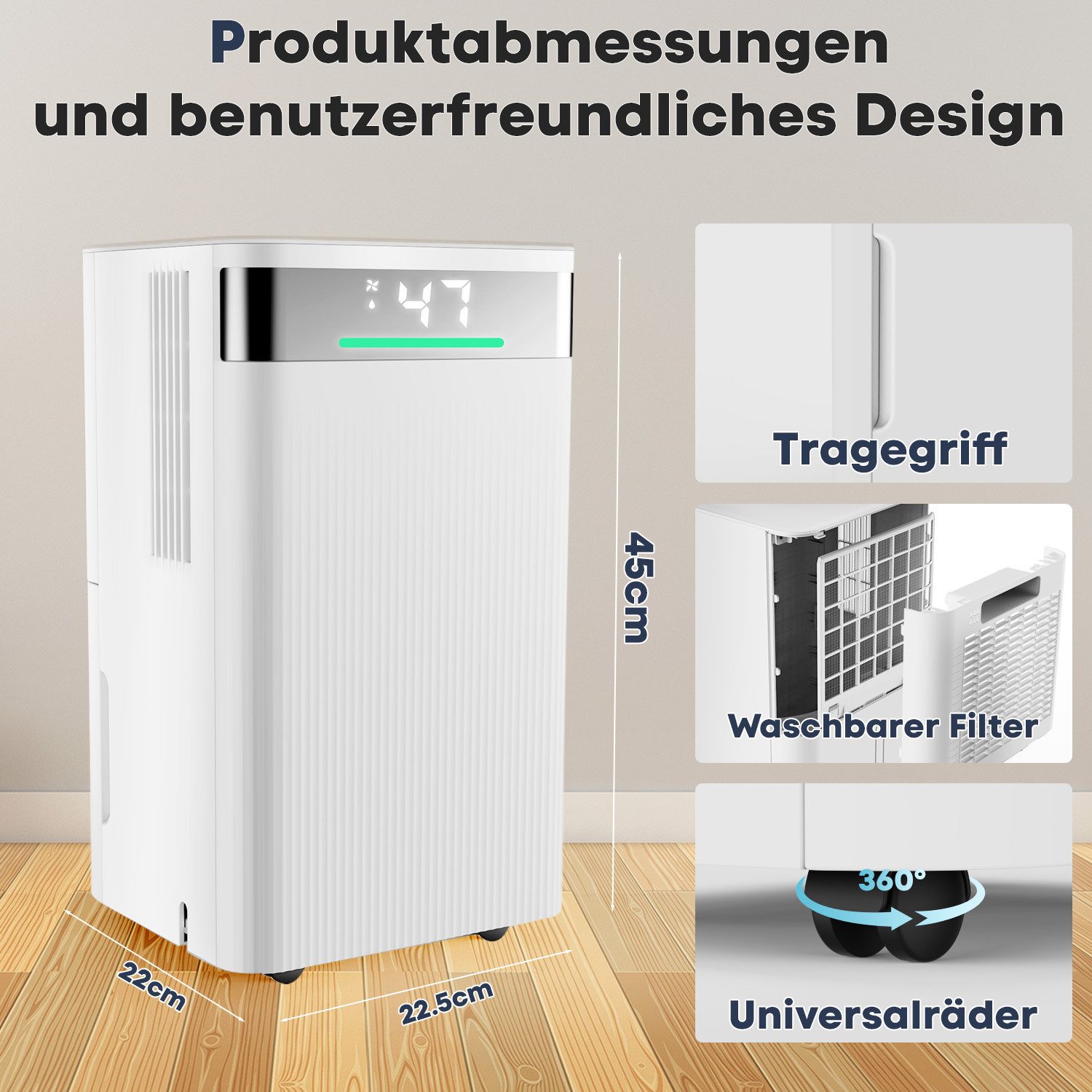 oyajia Luftentfeuchter Smart Luftentfeuchter 14L/Tag für Wohnung, Bad & Kel günstig online kaufen