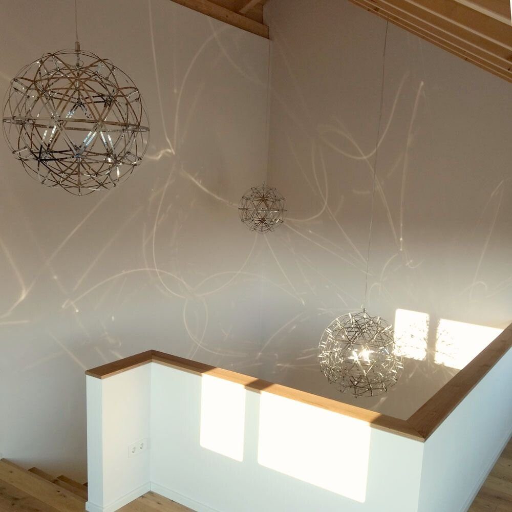 s.luce Pendelleuchte LED Hängeleuchte Atom Dimmbar Schwarzchrom, Warmweiß