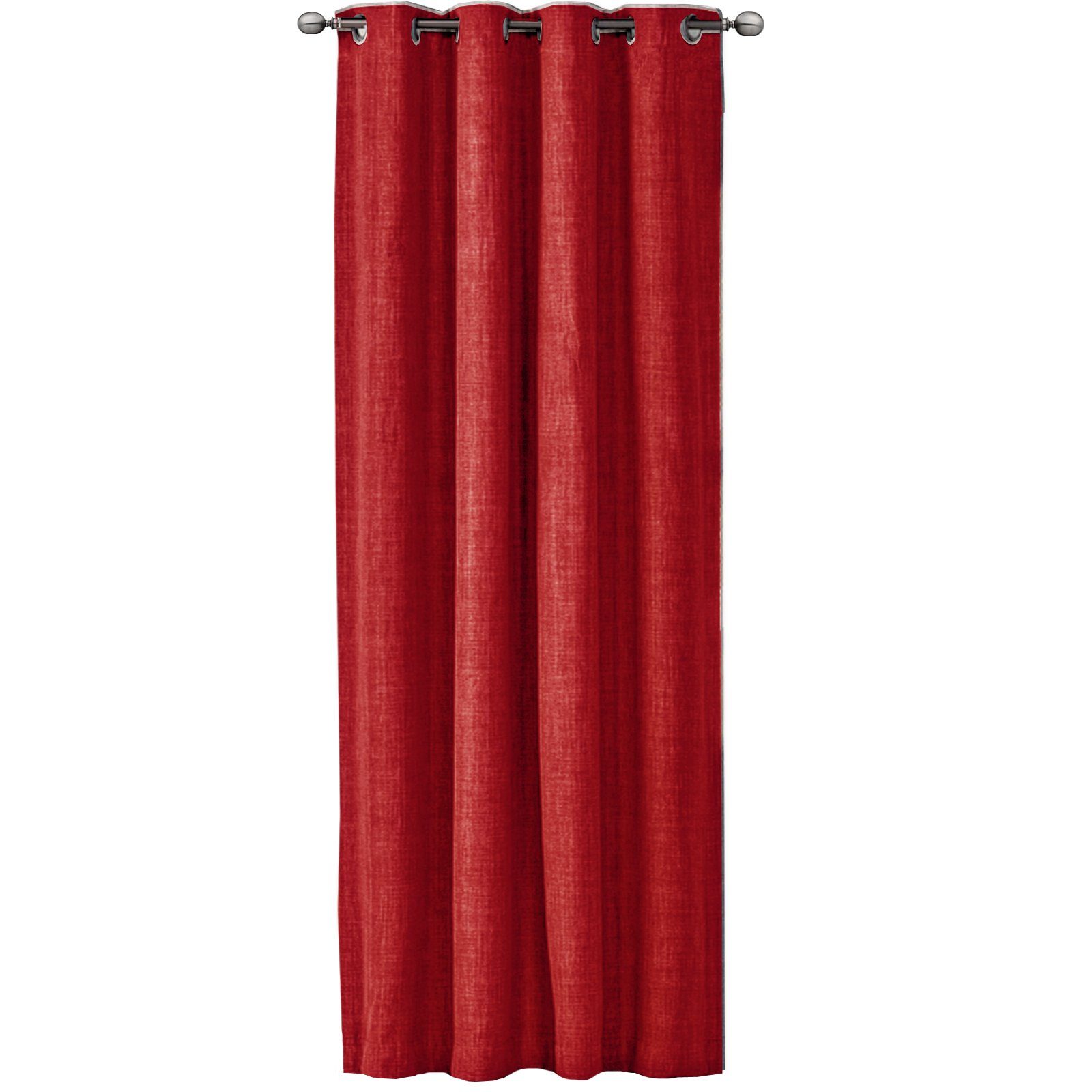 Vorhang Vorhang blickdicht, 140x245cm, Ösen, Leinenoptik, JEMIDI Rot