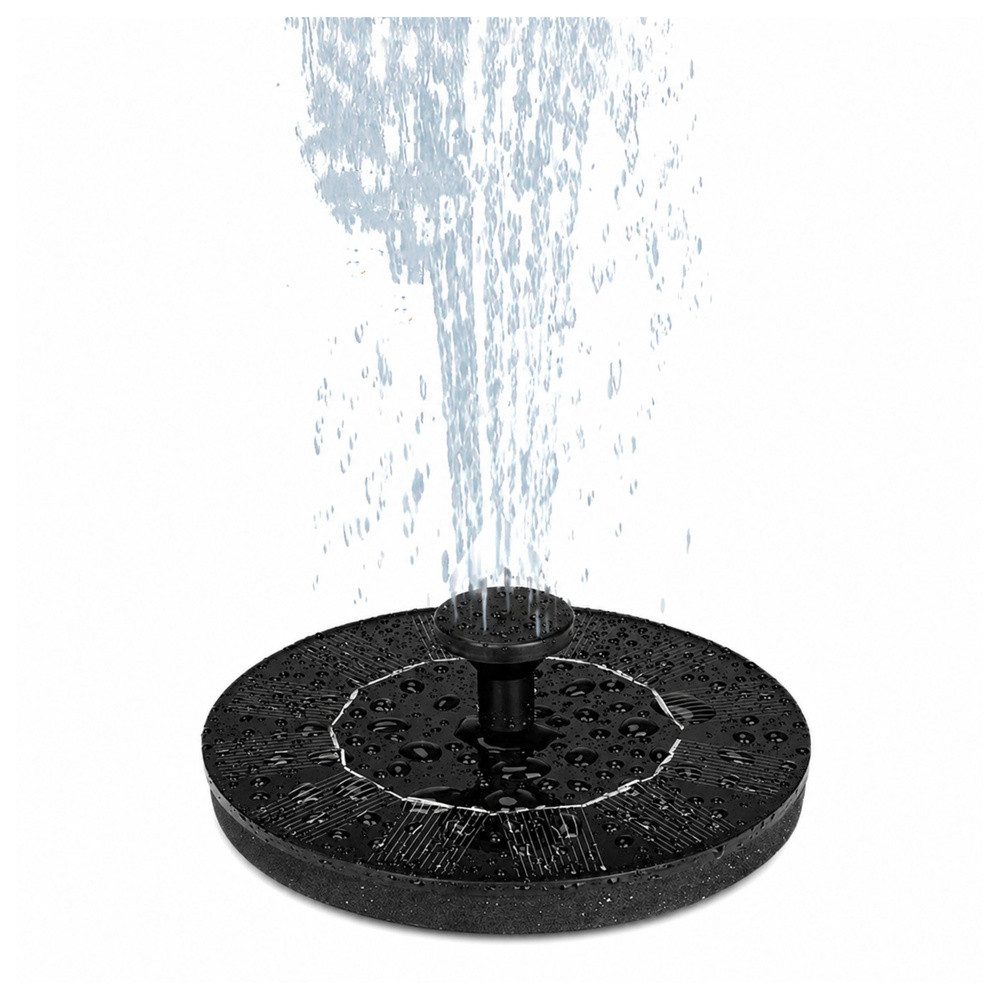 LEAN TOYS Gartenbrunnen Solarbrunnen Teichbrunnen Wasserspiel, 16.0 cm Breite, (Spar-Set, 1 tlg., 16 x 6 x 3 cm leise), Solarbetrieb, 4 Düsen, bürstenlose Pumpe, 180 l/h