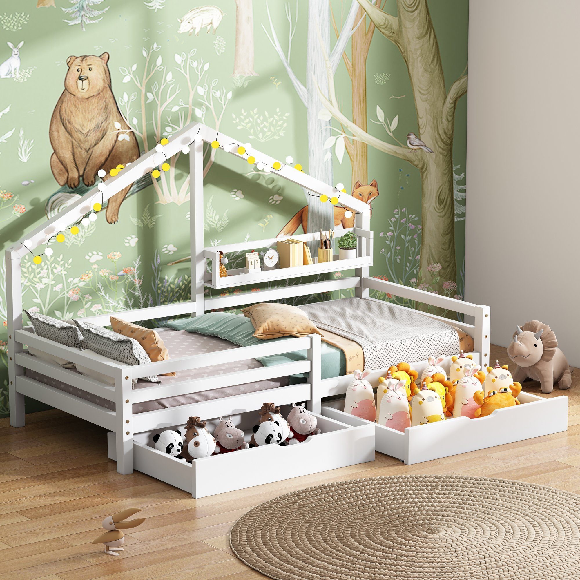 Flieks Kinderbett, Einzelbett Hausbett mit 2 günstig online kaufen