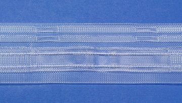 Gardine Wellenfalten, Gardinenband, Vorhänge / Farbe: transparent / Breite: 50mm - L151, rewagi, Verkaufseinheit: 5 Meter