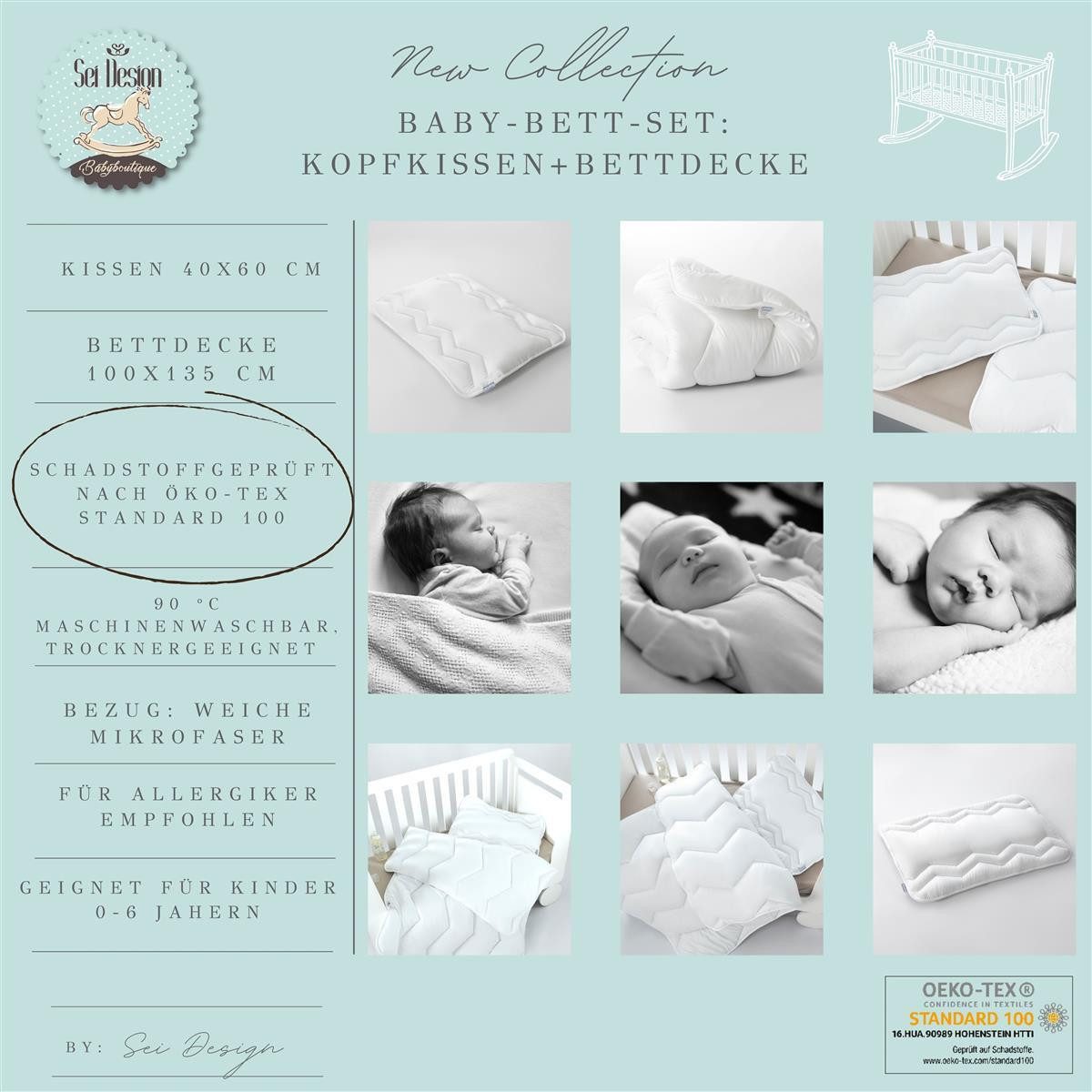 SEI Design Kinderbettdecke + Microfaserkissen Nordic 100x135 + 40x60, Kochf günstig online kaufen