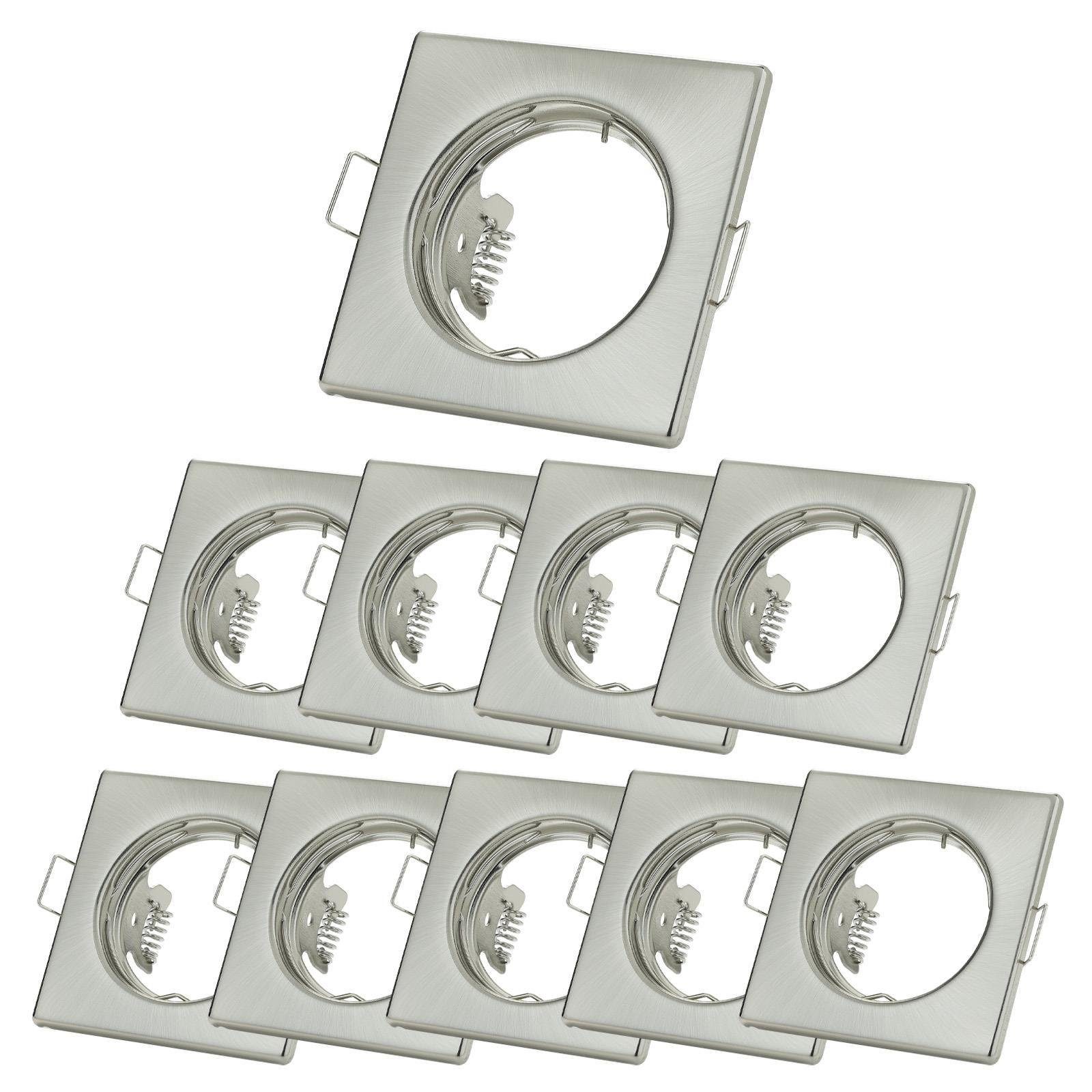 Sweet LED Deckenspot spot eckig chrom gebürstet GU10 10 stück, ohne Leuchtmittel, Einbauspots