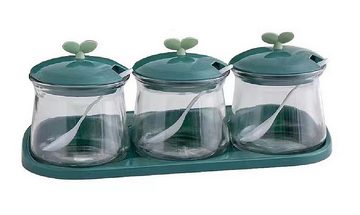 Rungassi Marmeladenglas 3 teilig Aufbewahrungsbehälter für Gewürze, Kaffee Behälter Marmelade