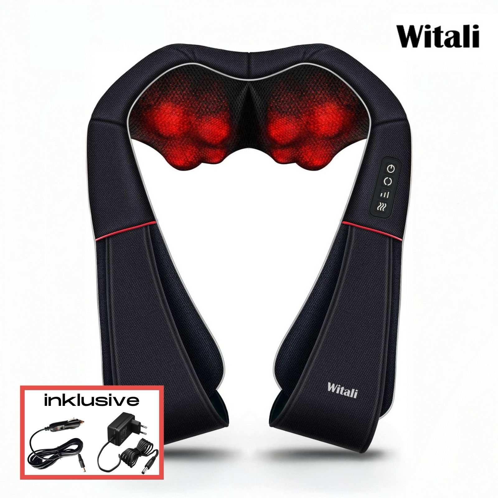 smartEC Shiatsu-Massagegerät Shiatsu Nacken-Schulter-Massagegerät mit HeatFlow inkl. Autoadapter