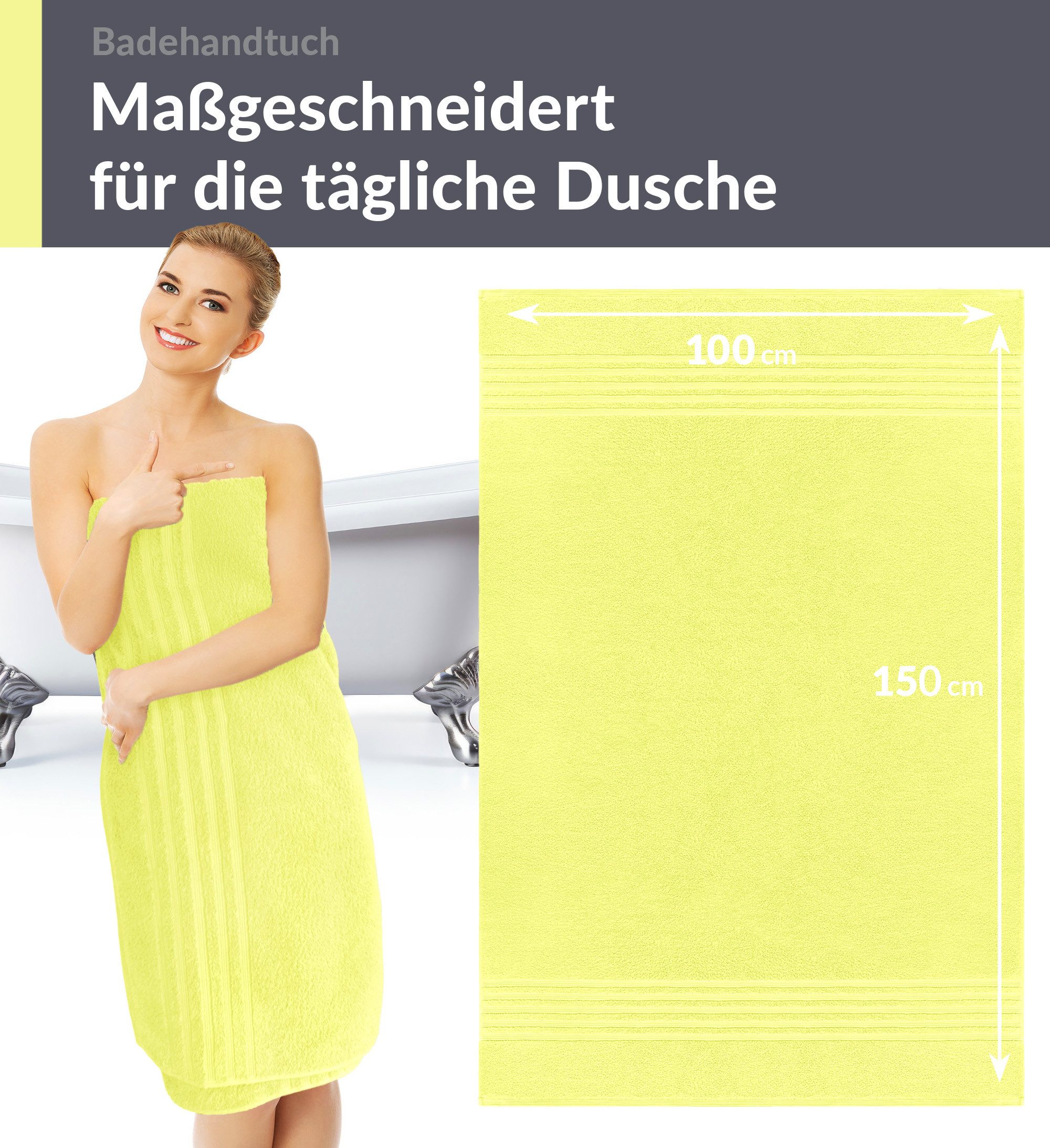 Lashuma Badetuch - XXL Handtuch London, Frottee (1-St), großes Badehandtuch - Duschtuch 100x150 cm für Damen & Herren