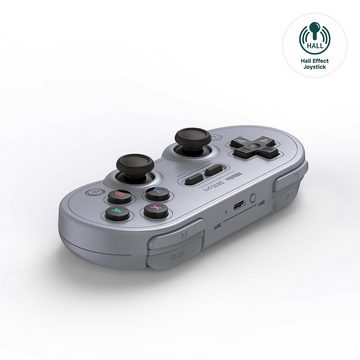 8bitdo SN30 Pro mit Hall-Effekt-Joystick Gray Edition Controller (Einzelset, Hall-Effekt, Vibrationsfunktion, Retro-Design)