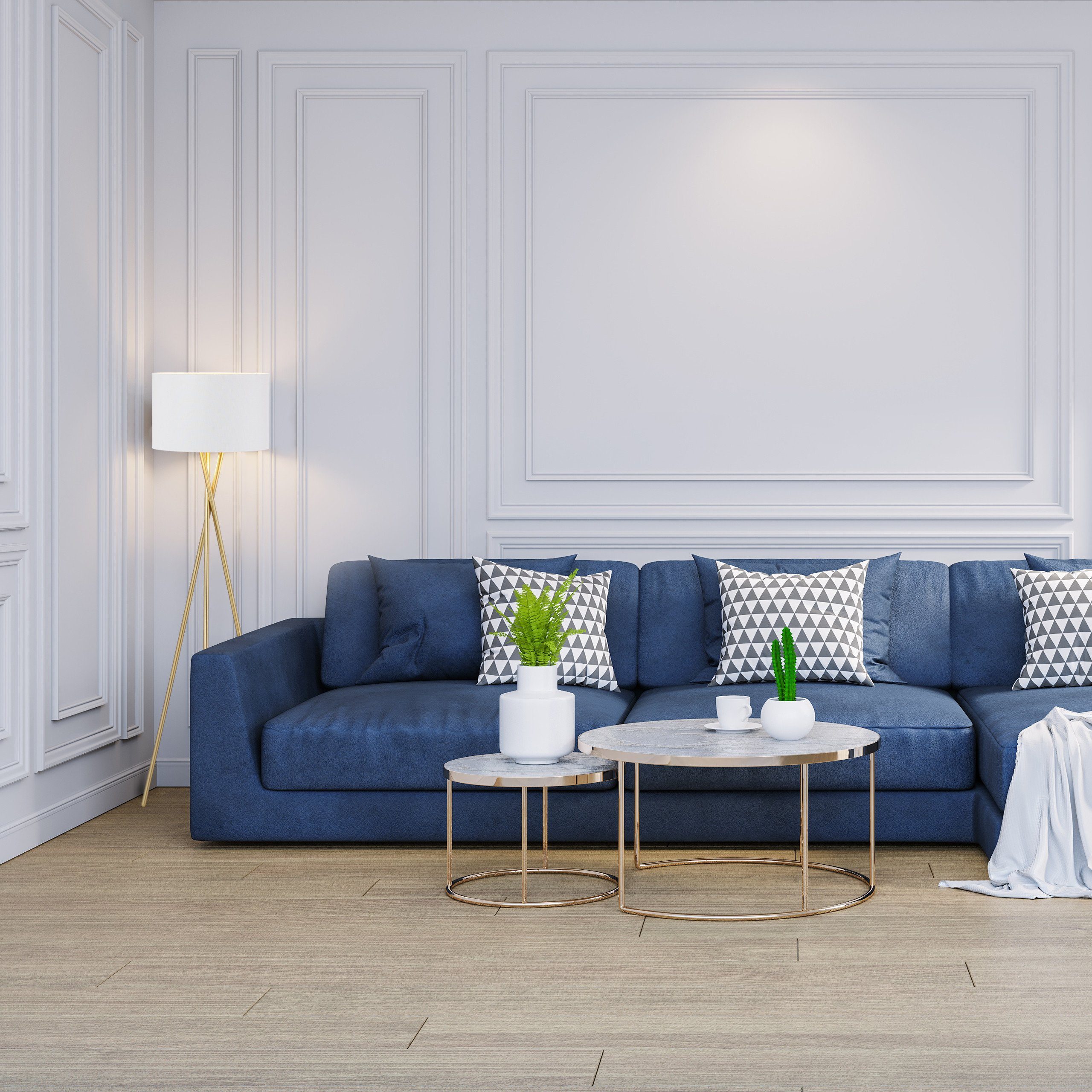 relaxdays Stehlampe Dreibein Stehlampe in Weiß günstig online kaufen